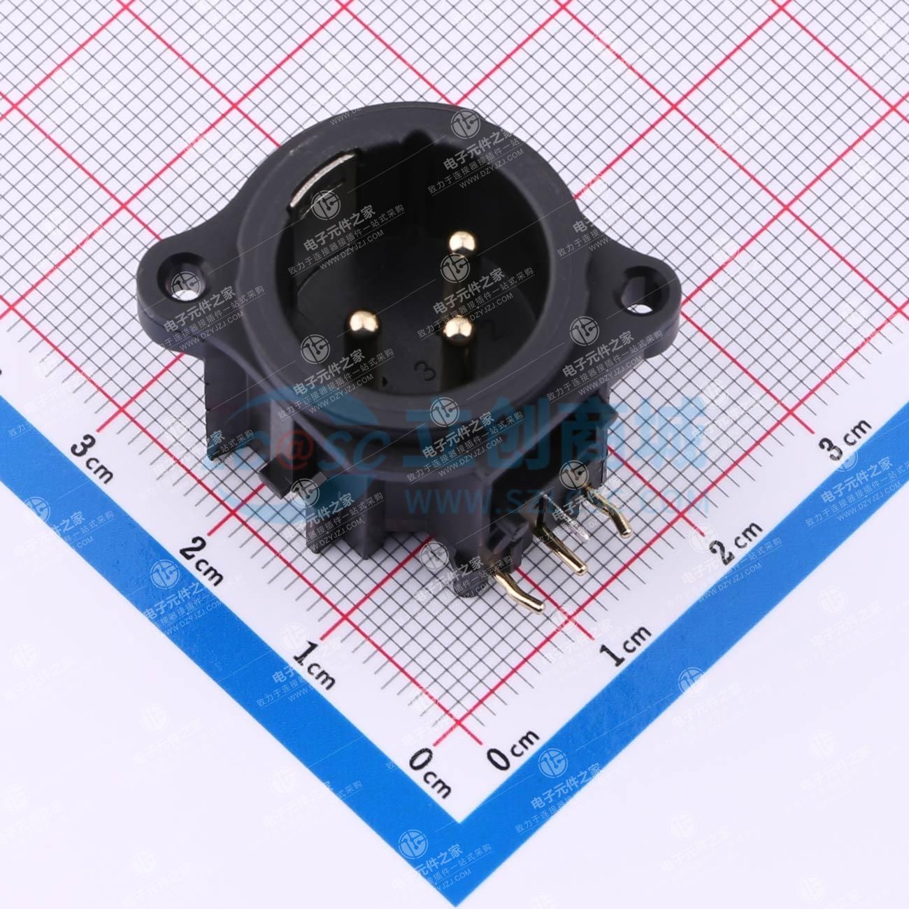 3Pin 卧式公座 镀金