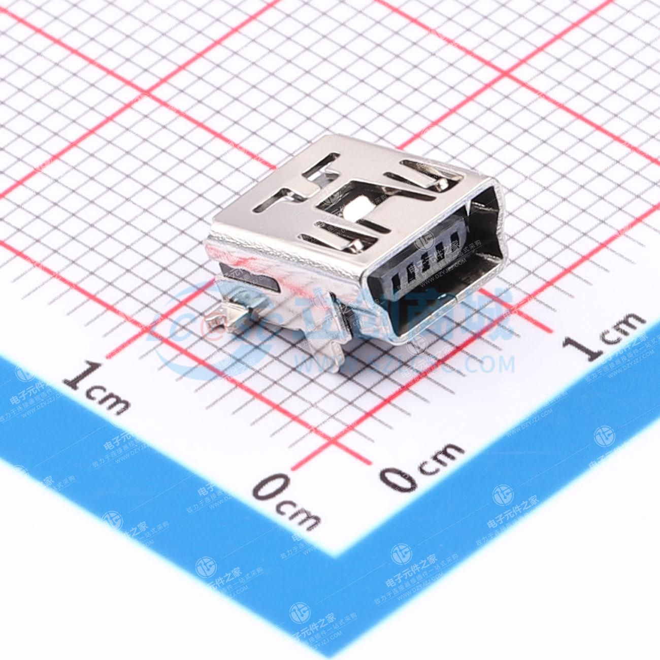 GND-DIP MINI USB 插件卧式 尺寸中型 前插后贴