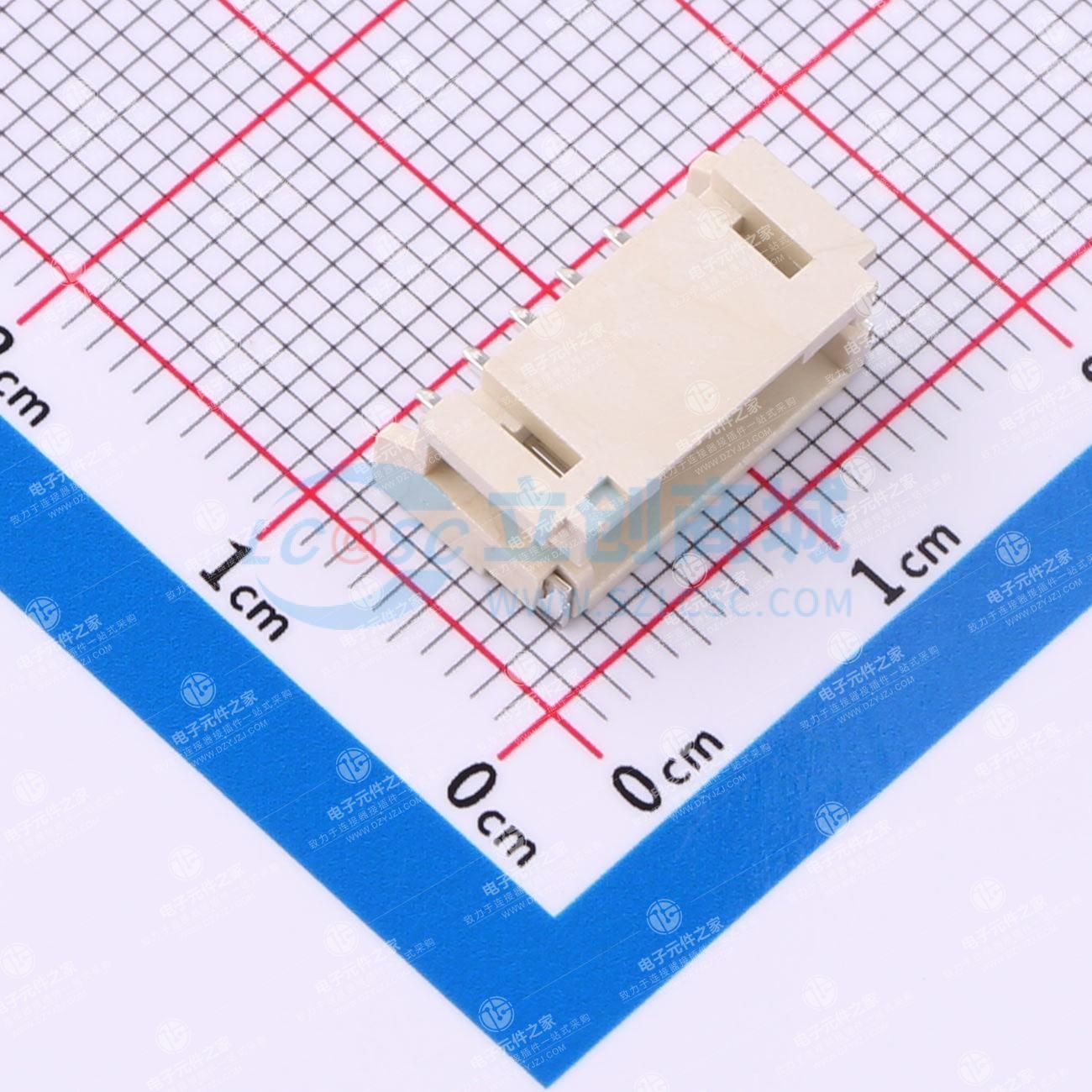 插针结构:1x5P 间距:2mm 安装方式:卧贴 参考系列:PH