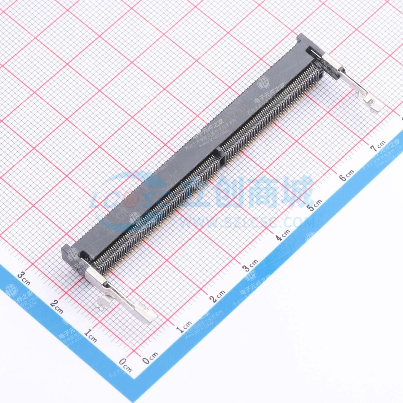 黑色 DDR4 SO-DIMM连接器 高度8.0H 反向 卧贴 260P DDR连接器 DDR内存座子 DDR4连接器