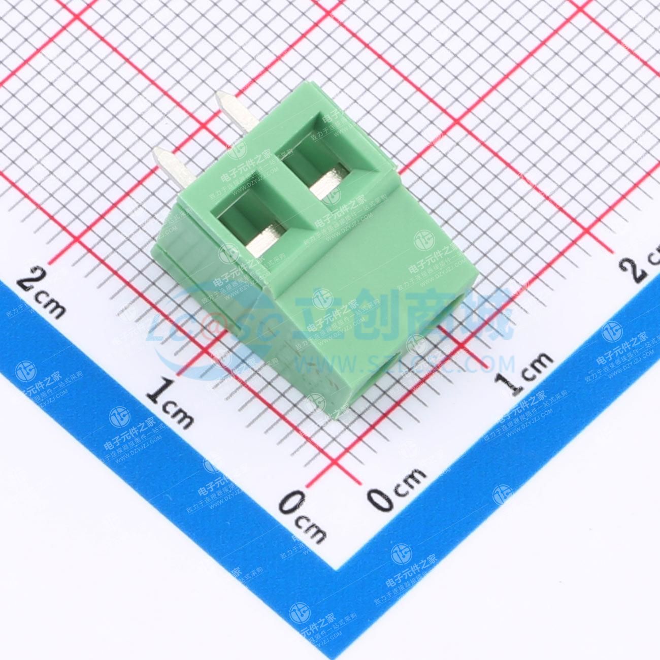 1x2P 5mm 直插 排数:1 每排P数:2