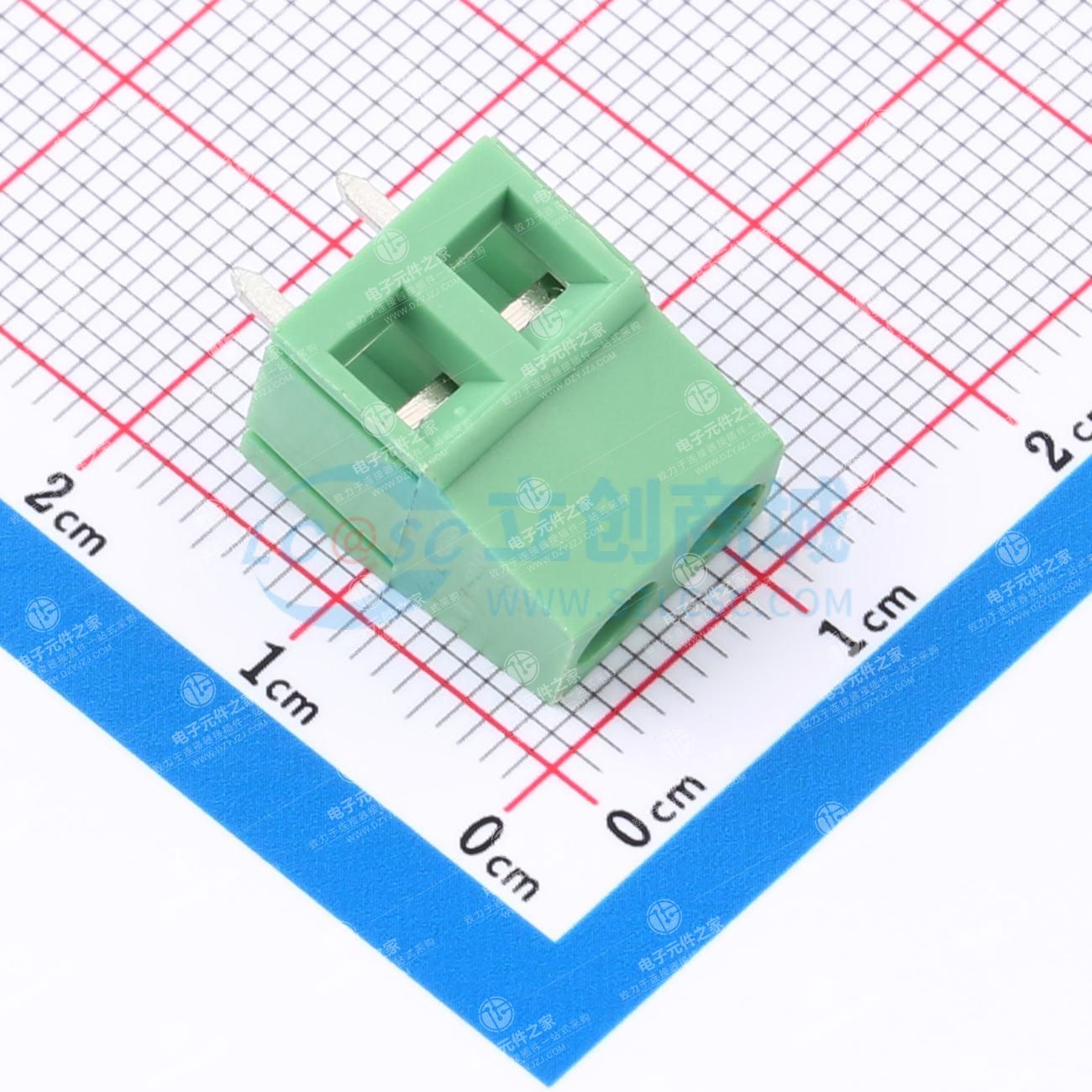 1x2P 5.08mm 直插 排数:1 每排P数:2