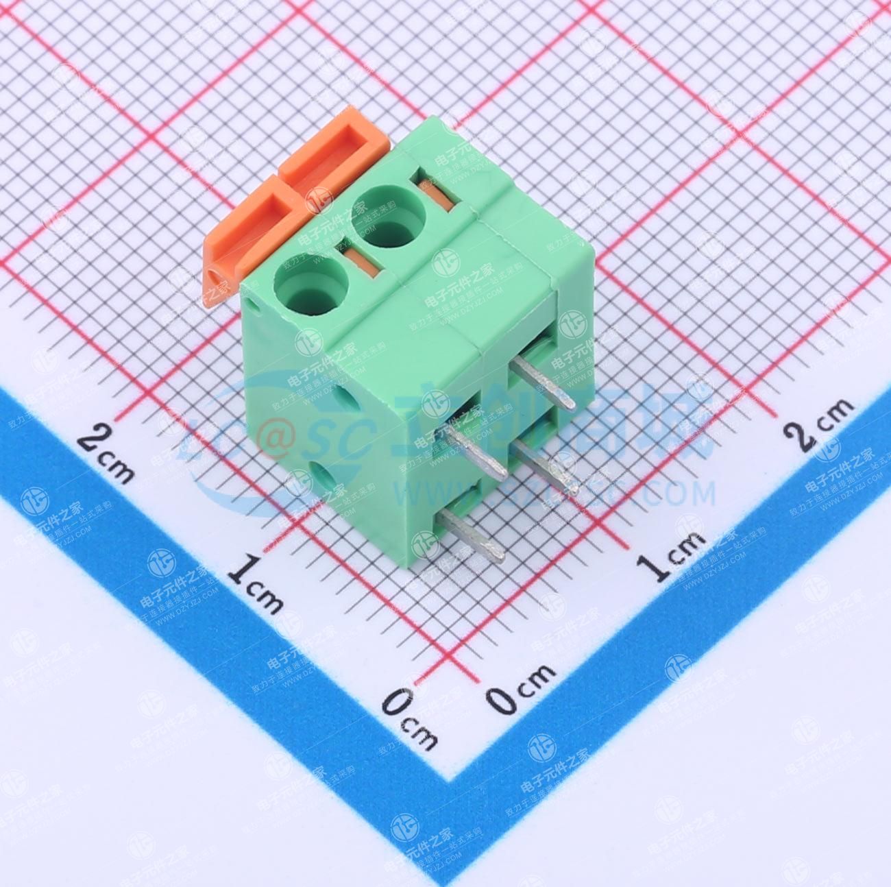 1x2P 5.08mm 每排P数:2 排数:1