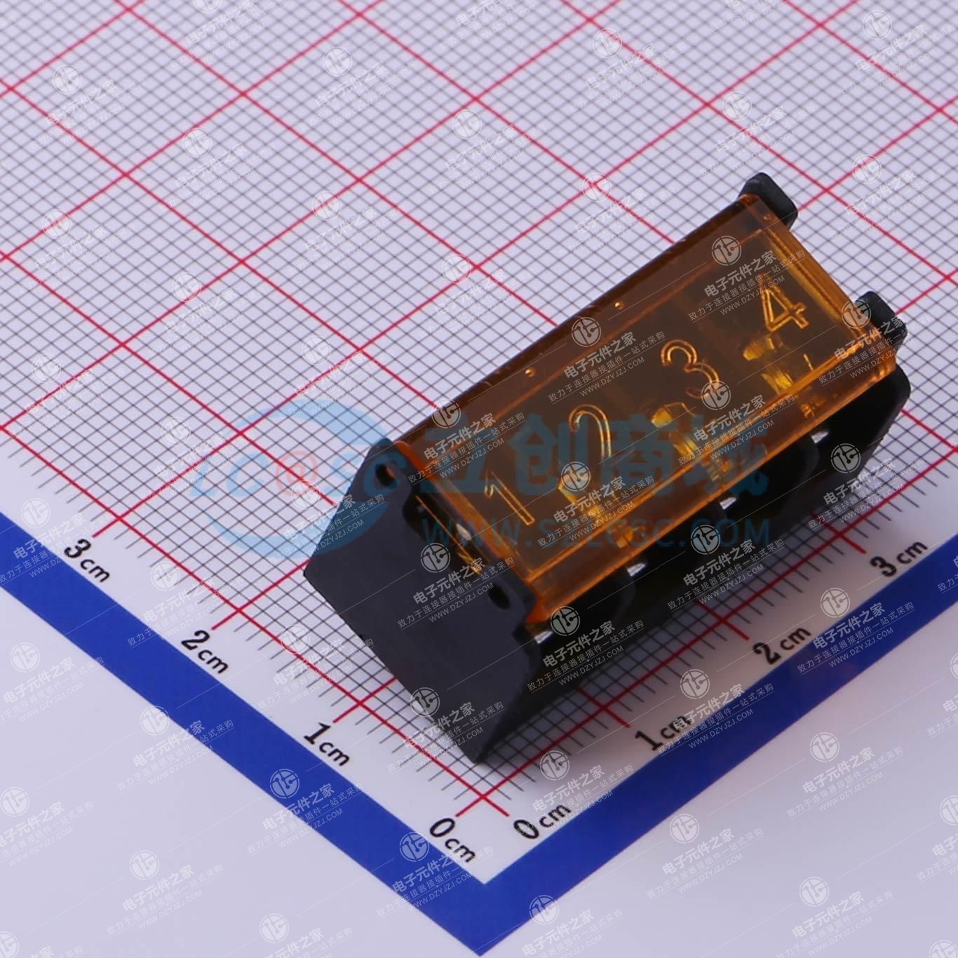 7.62mm 1x4P 直插 边脚 排数:1 每排P数:4