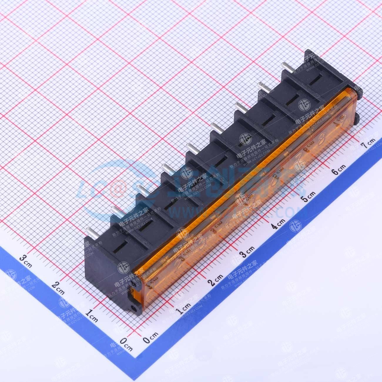 7.62mm 1x9P 直插 边脚 排数:1 每排P数:9