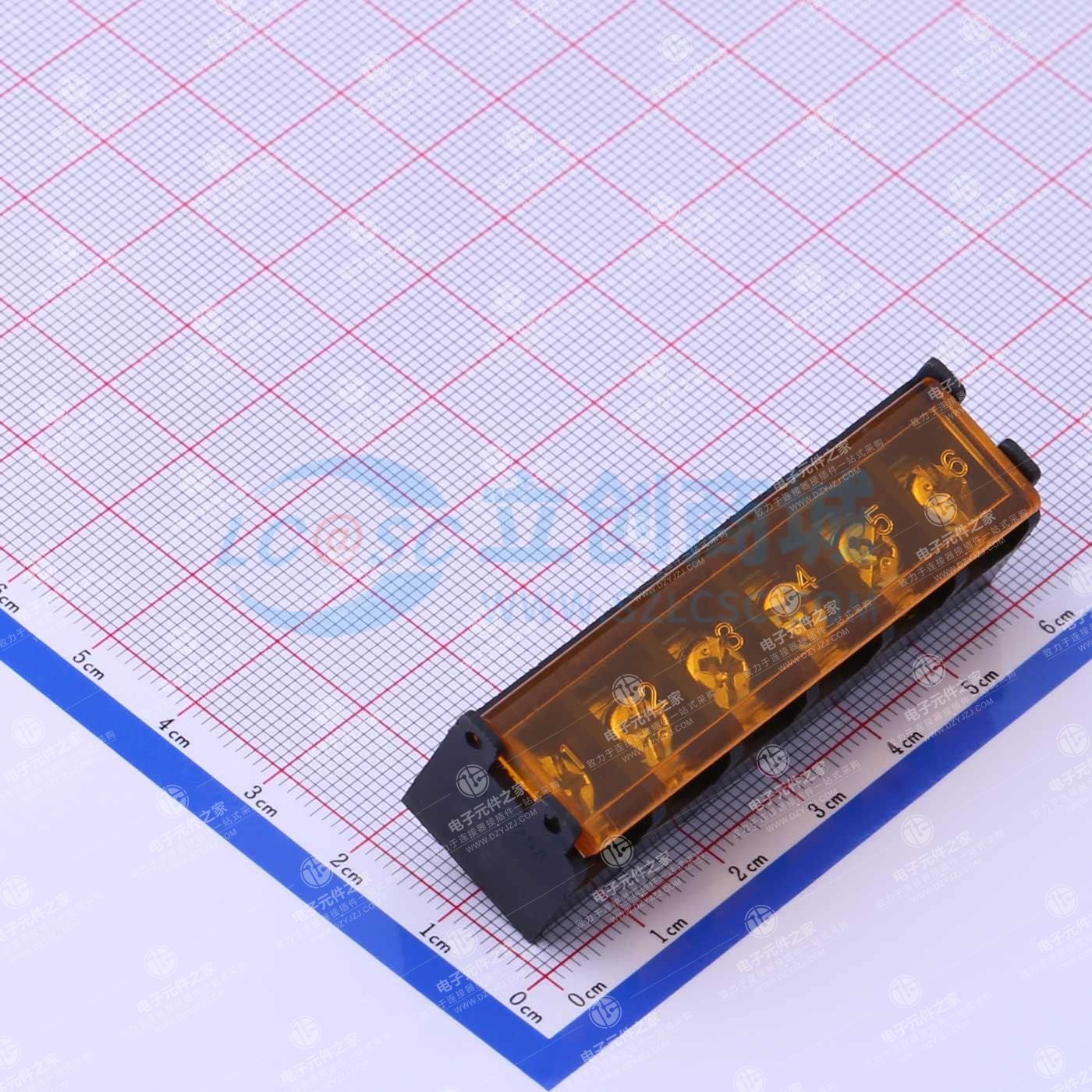 9.5mm 1x6P 直插 边脚 排数:1 每排P数:6