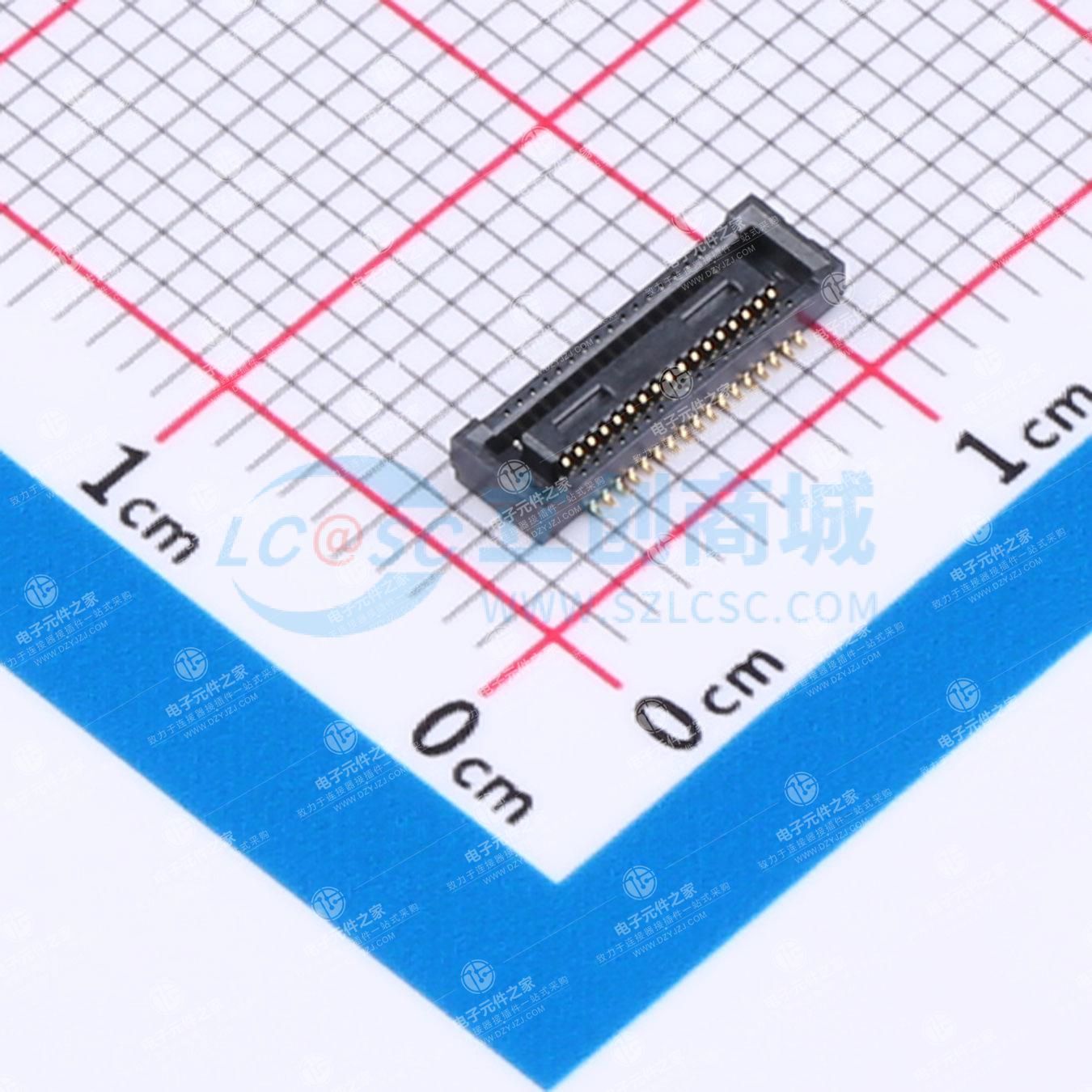 PIN:34P 间距:0.4mm 立贴