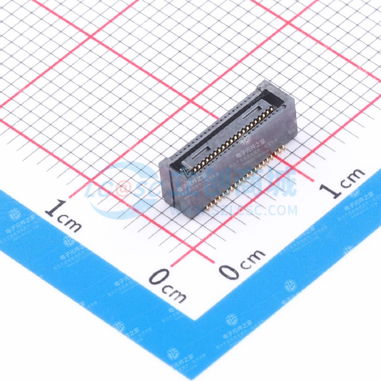 PIN:40P 间距:0.4mm 立贴