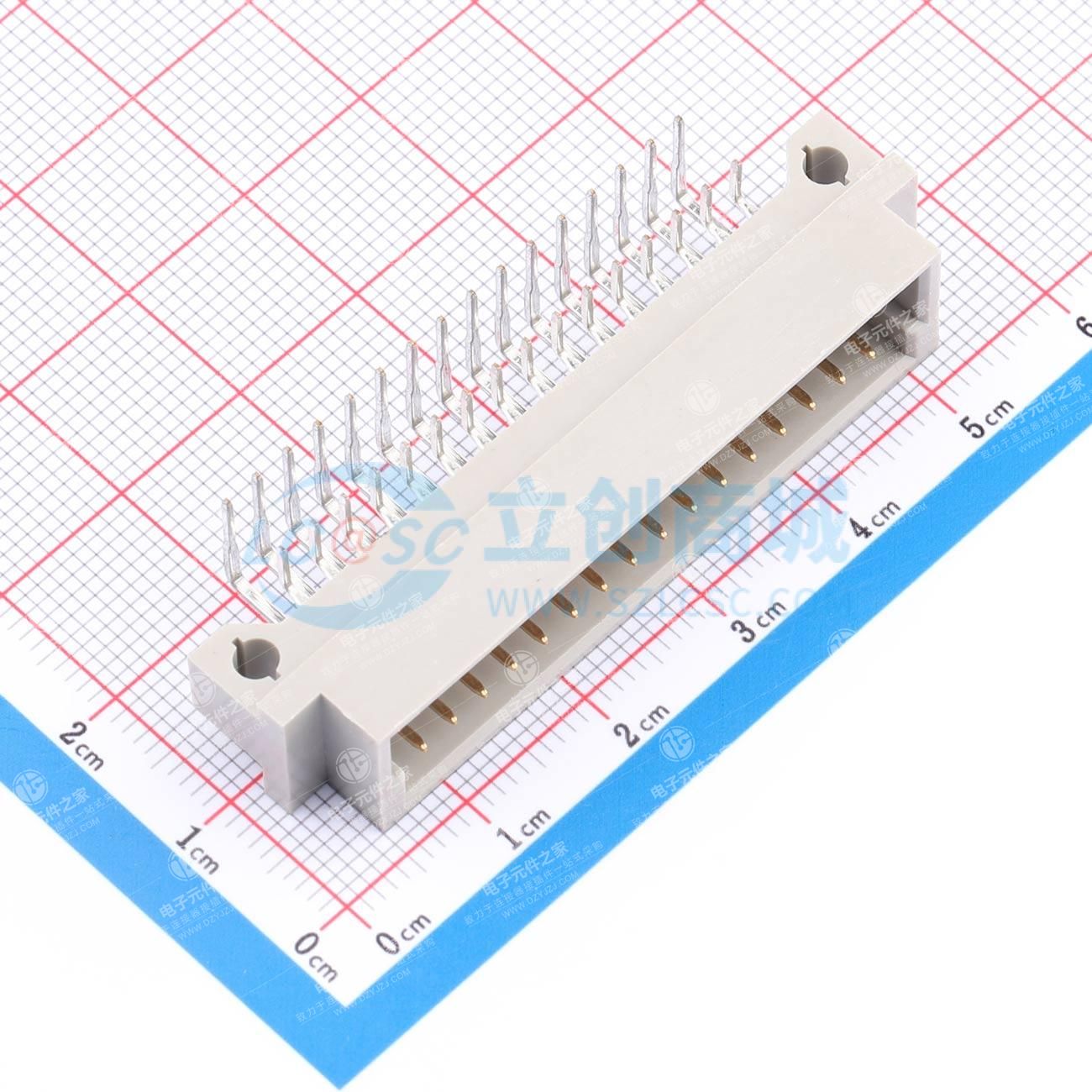 欧式插座公弯三排3*16P(只插A+C ，中间一排空针) DIP=3.0