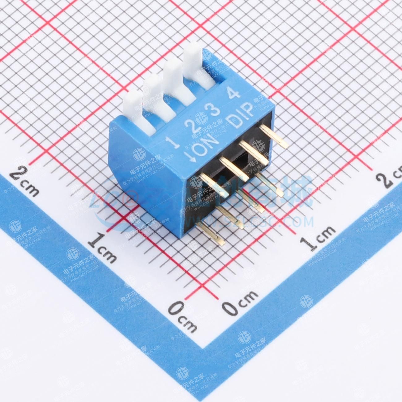 间距2.54mm 琴键 4位拨码开关