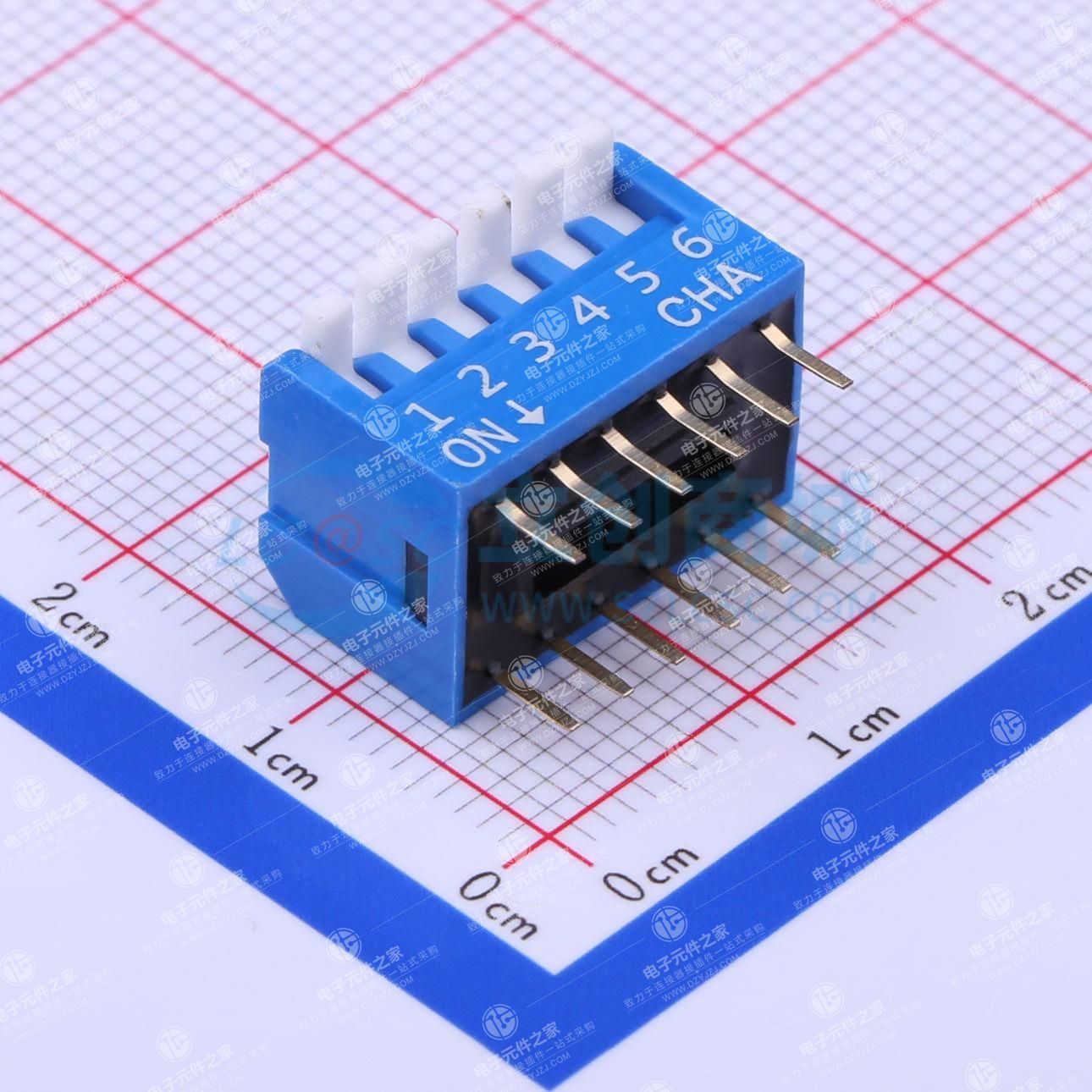 蓝色 2.54mm 琴键 6位