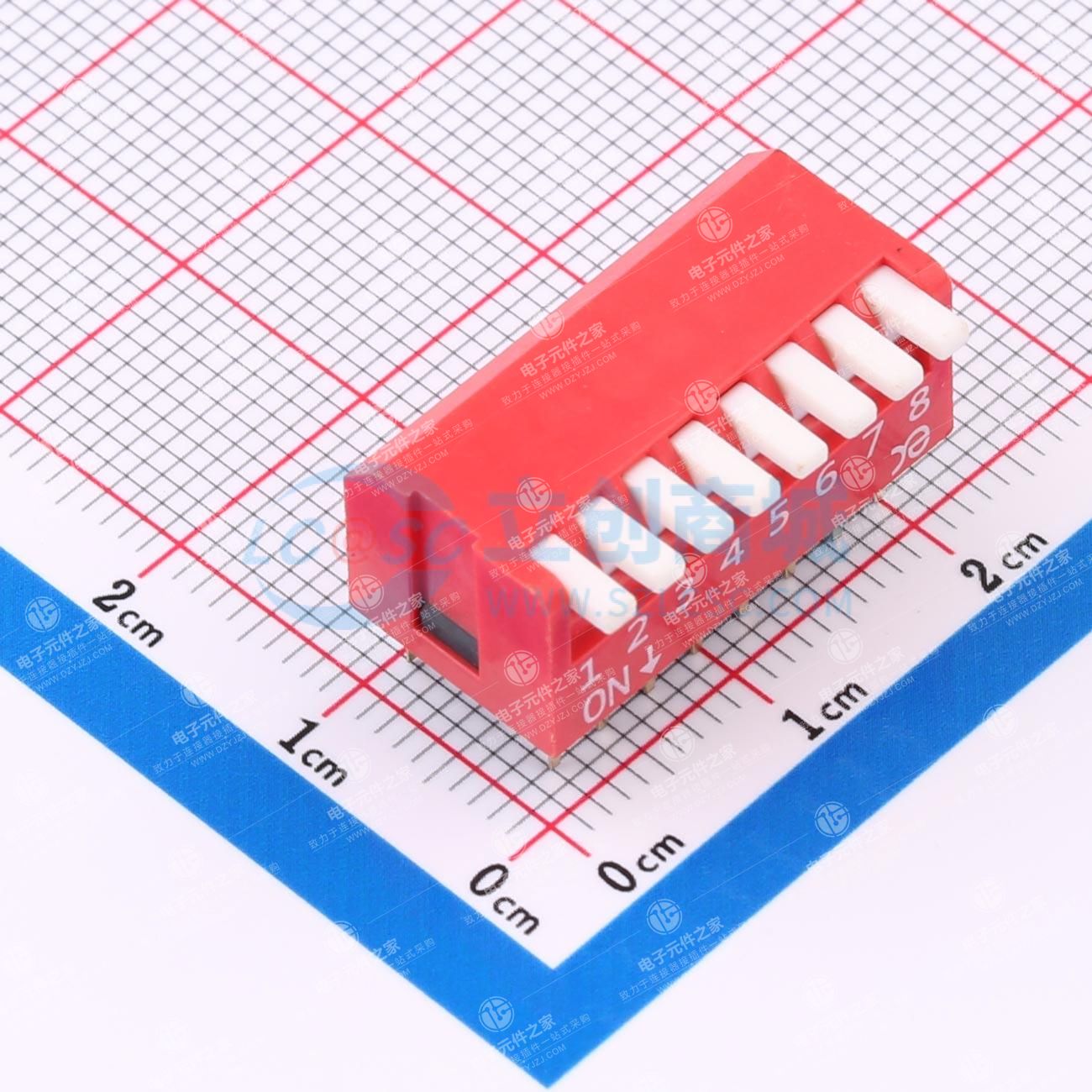 侧拨码开关 平拨开关 8PIN 2.54