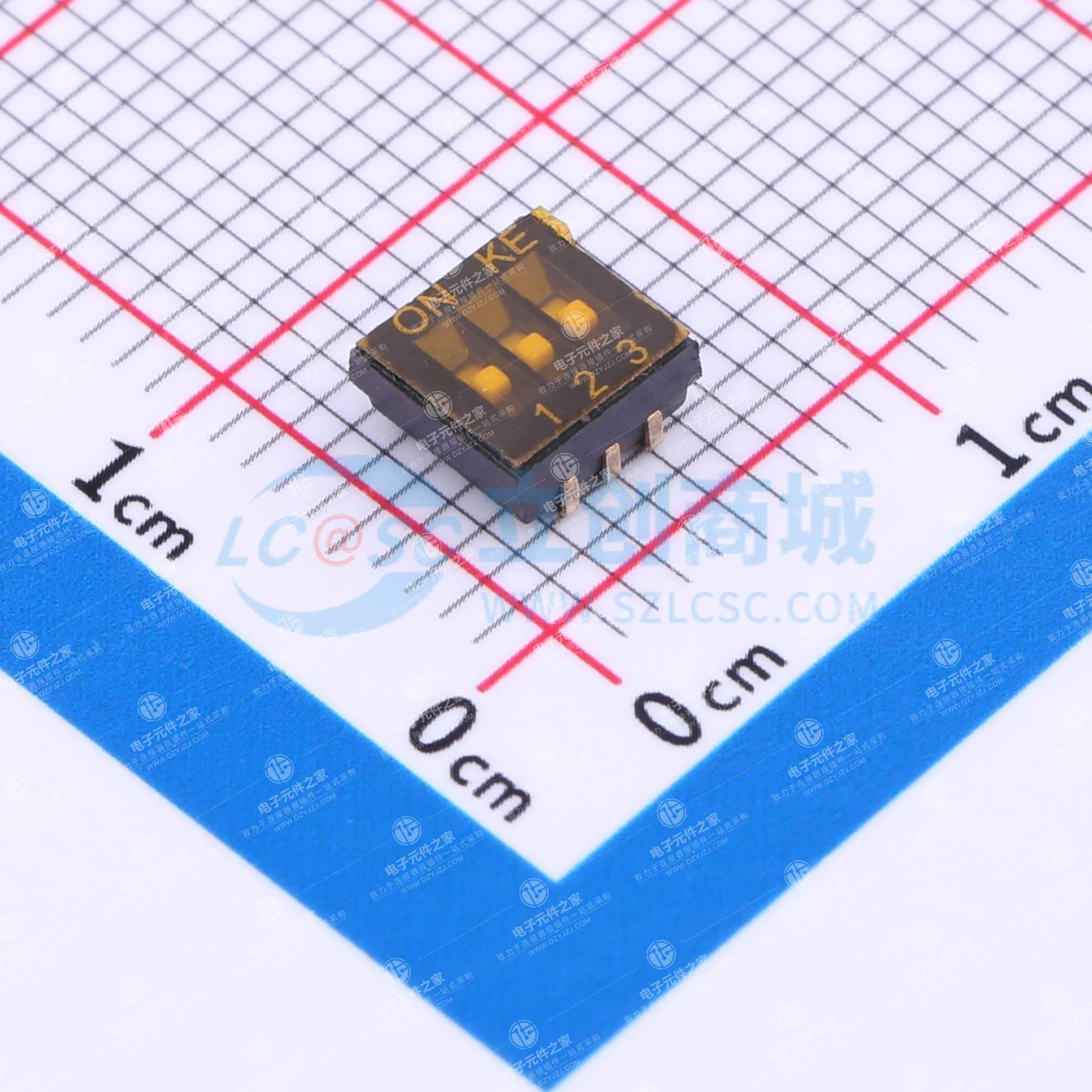 1.27mm 3位贴片拨码开关(J脚)