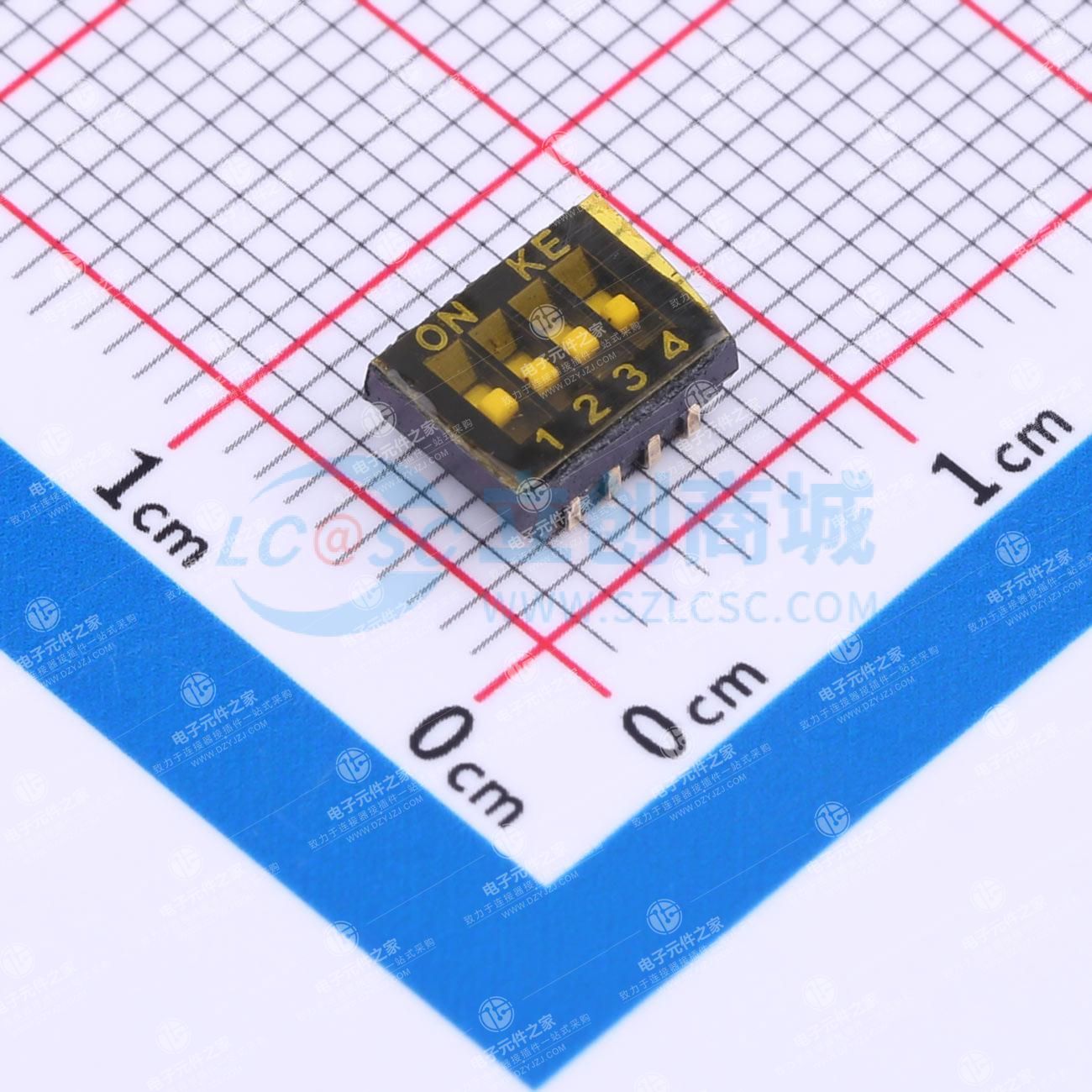 1.27mm 4位贴片拨码开关(J脚)
