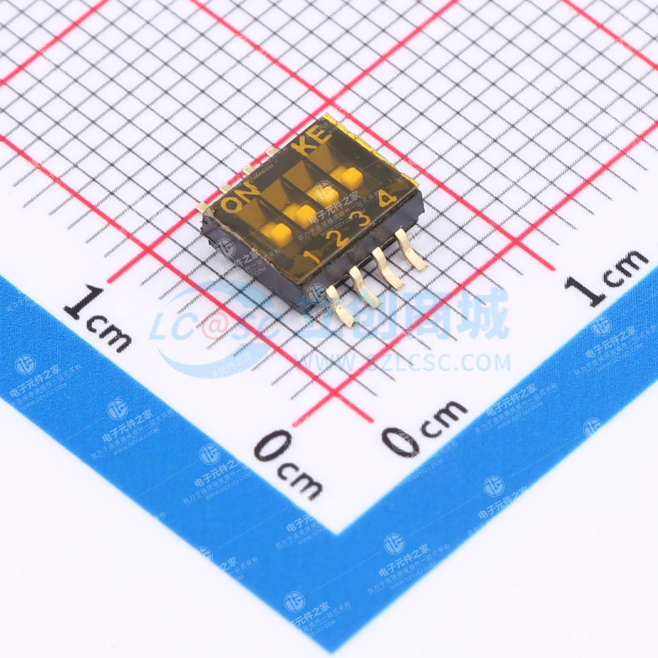 1.27mm 4位贴片拨码开关(S脚)