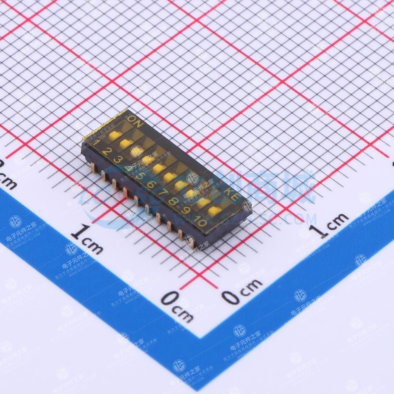1.27mm 10位贴片拨码开关(J脚)