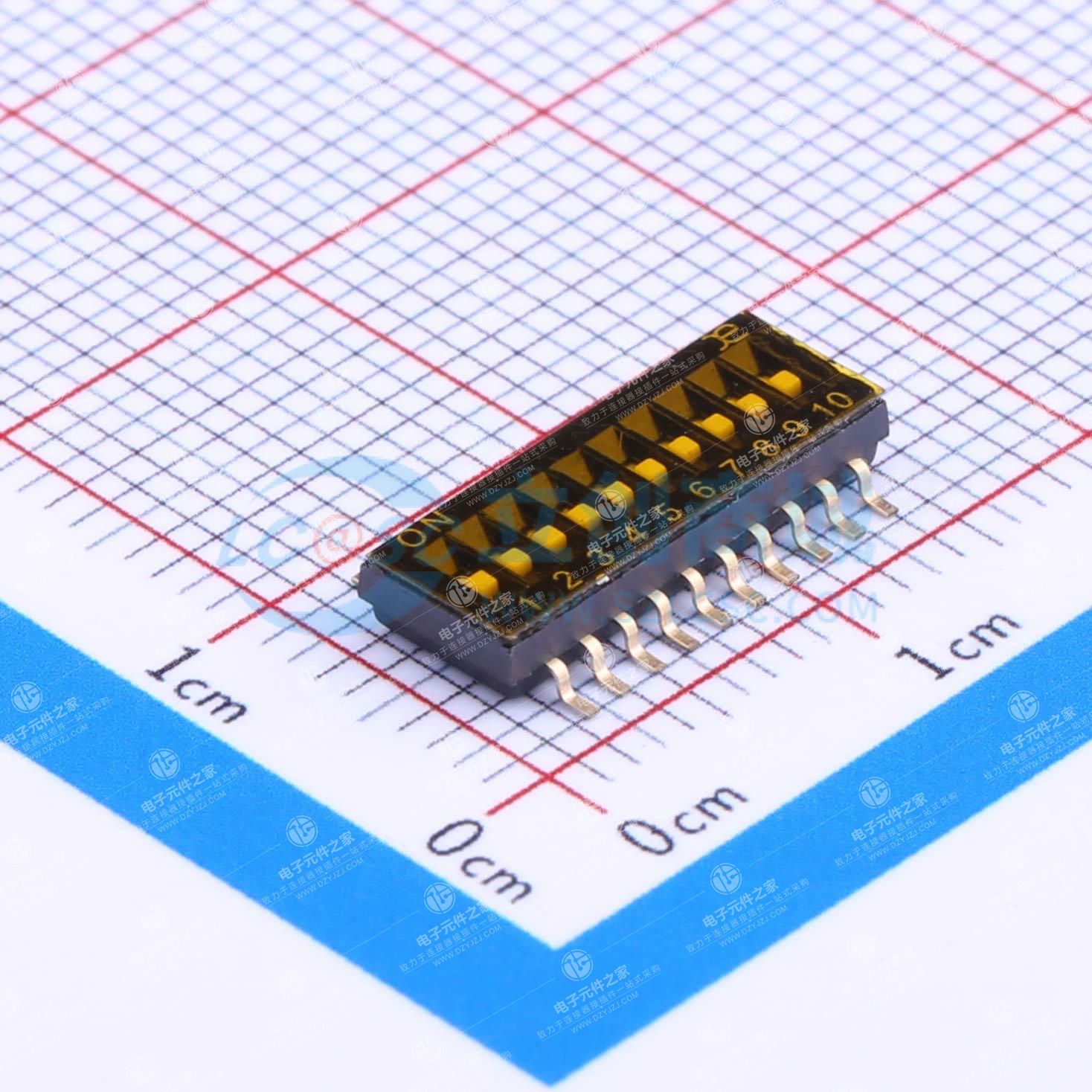 1.27mm 10位低推贴胶 拨码开关