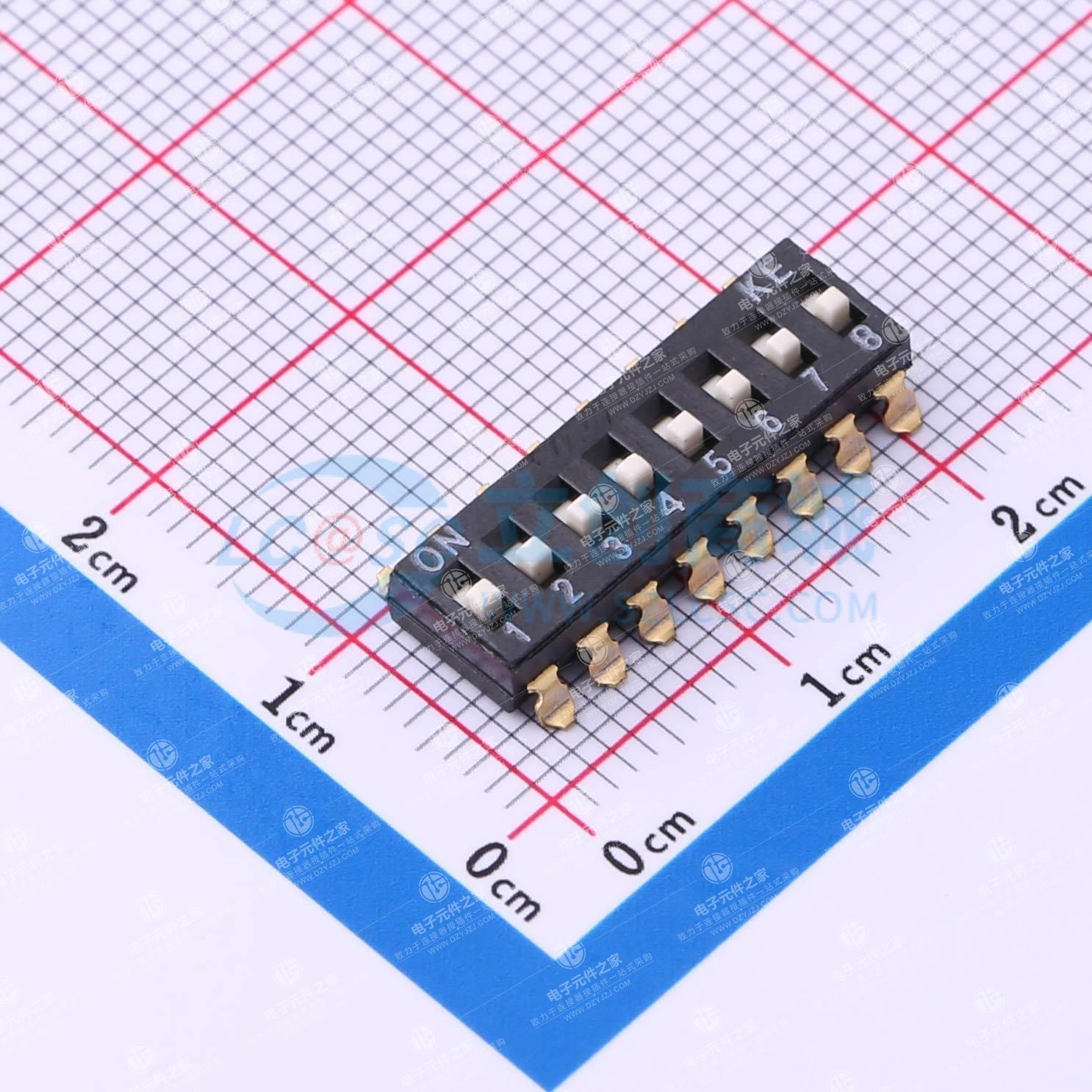 2.54mm 8位贴片高柄拨码开关卷装