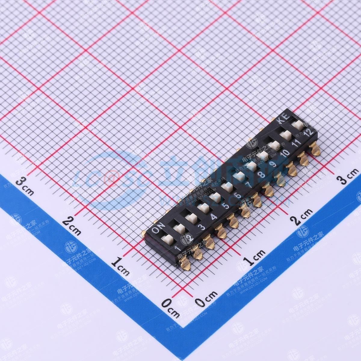 2.54mm 12位贴片高柄拨码开关卷装