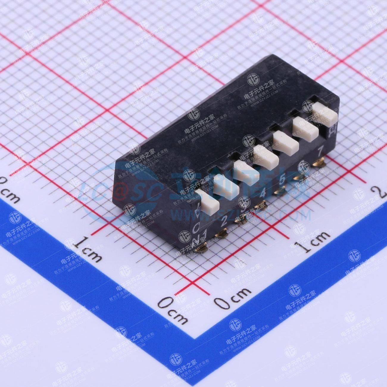 2.54mm 琴键式7位贴片