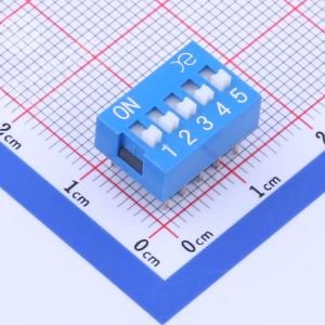 2.54mm 宽体蓝色5位插件拨码开关