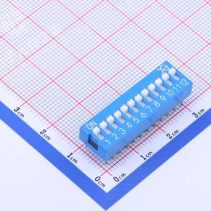2.54mm 宽体蓝色12位插件拨码开关