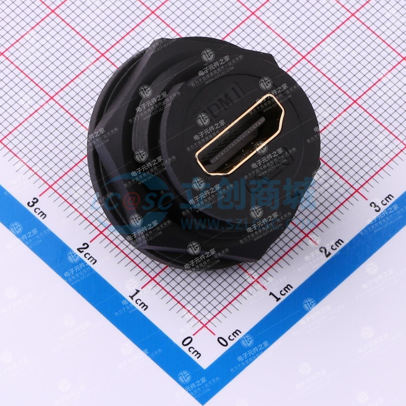 塑胶防水HDMI母板后PCB卡扣式插座