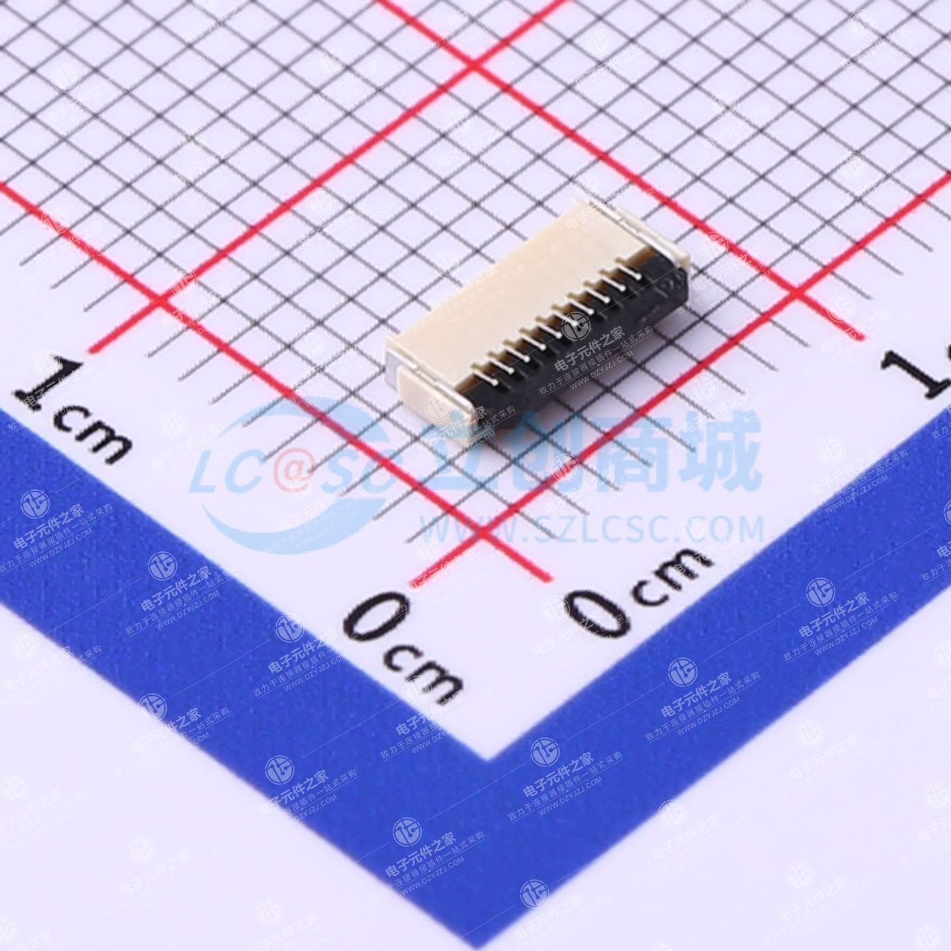翻盖式 双侧触点/上下接 P数:10P 间距:0.5mm