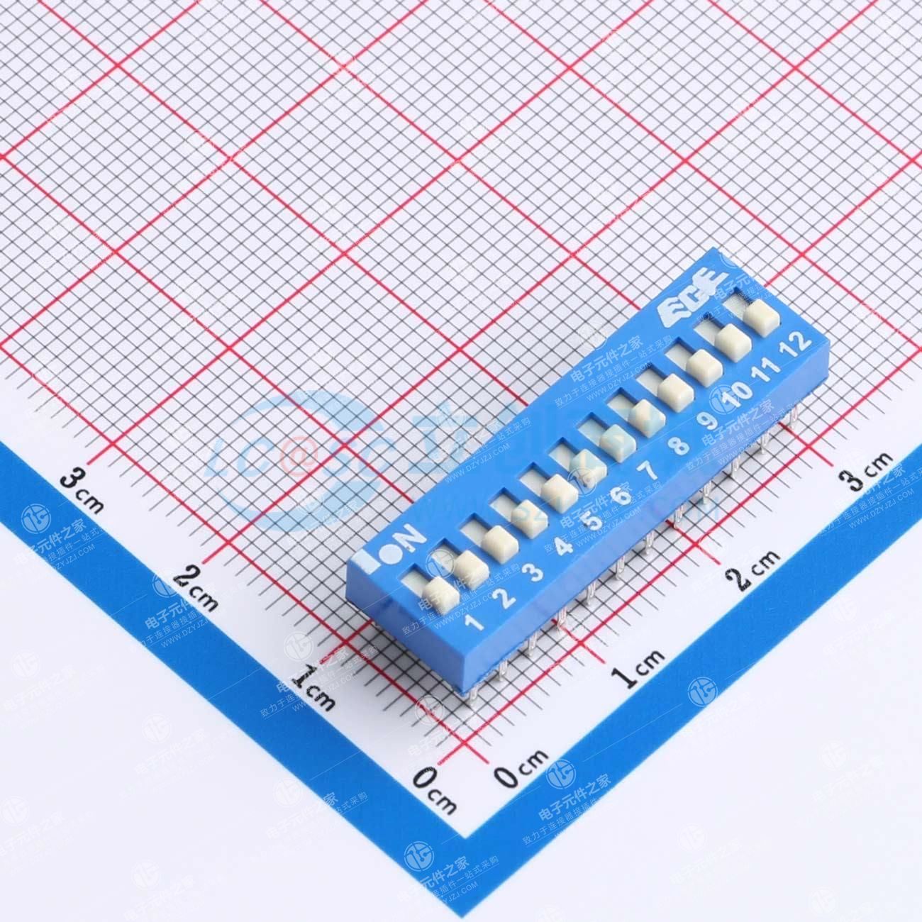 直插拨码开关 间距2.54mm 12PIN/位 正拨高杆