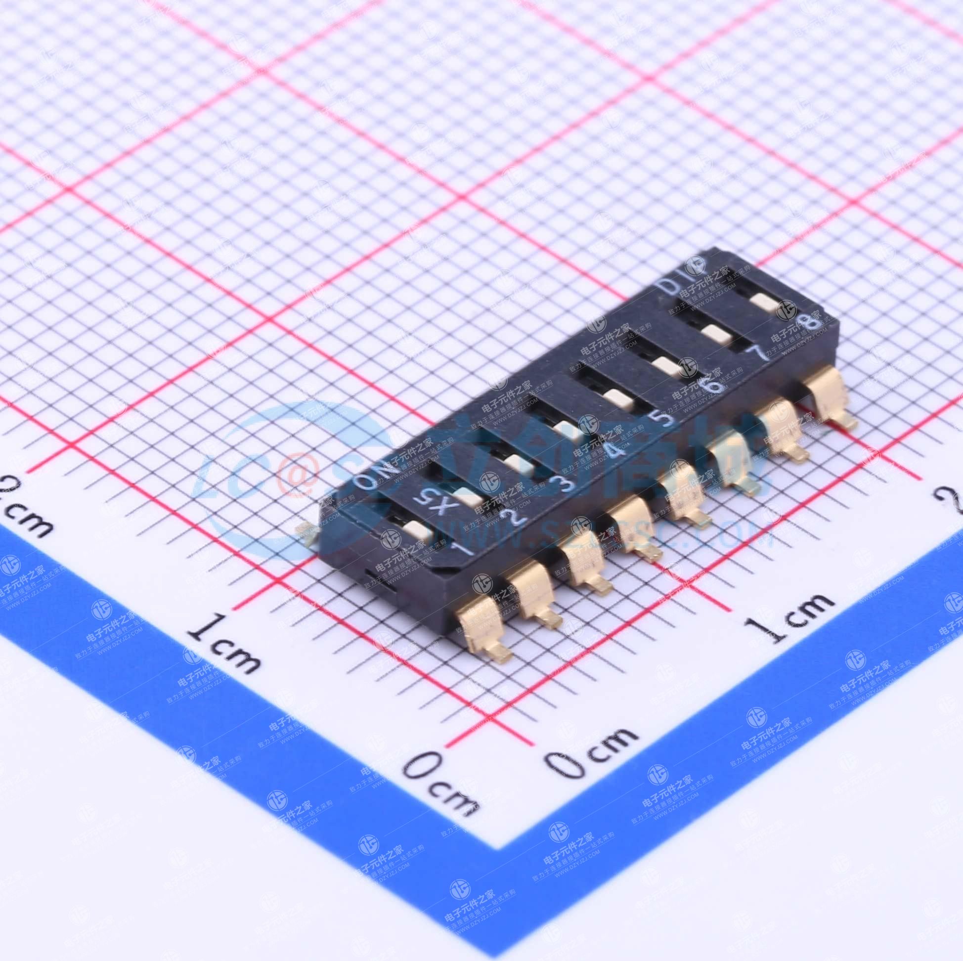 2.54mm 平拨,凹槽式 8位
