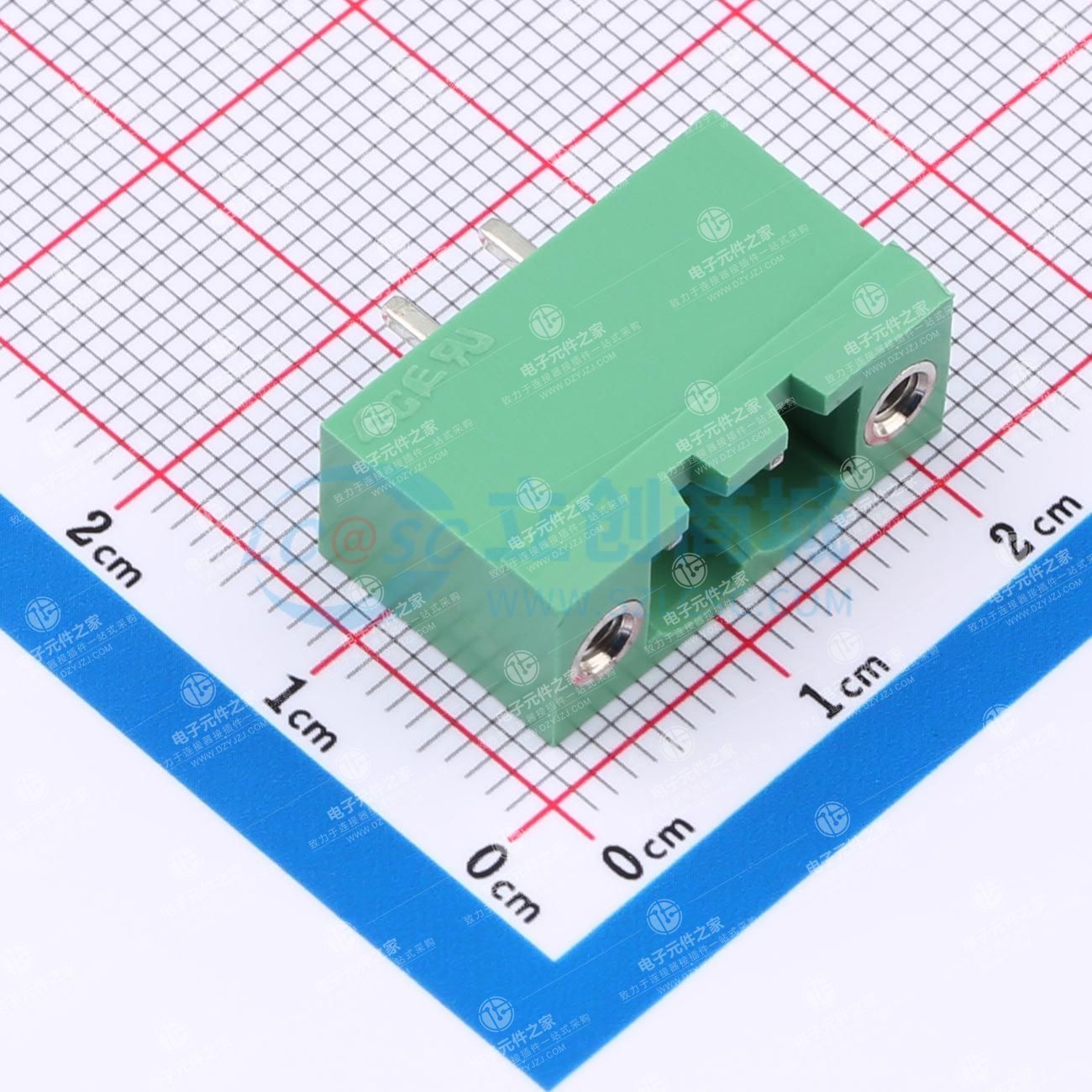 螺丝固定 1x2P 5mm 排数:1 每排P数:2