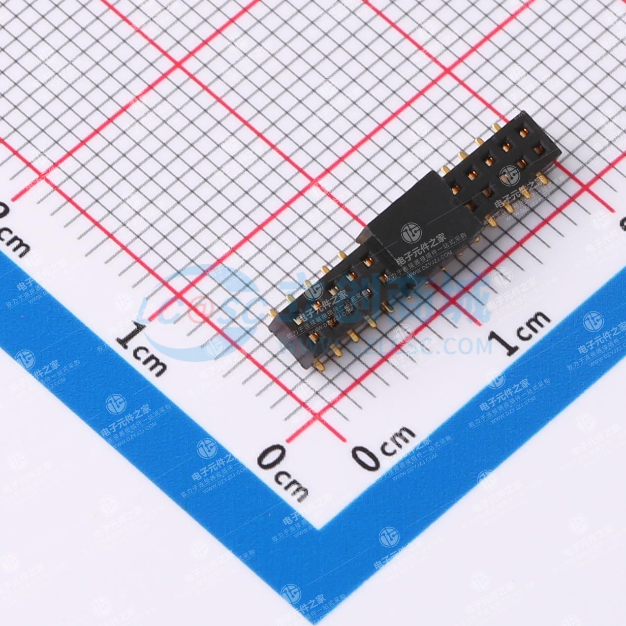 2x14P 间距:1.27mm 立贴