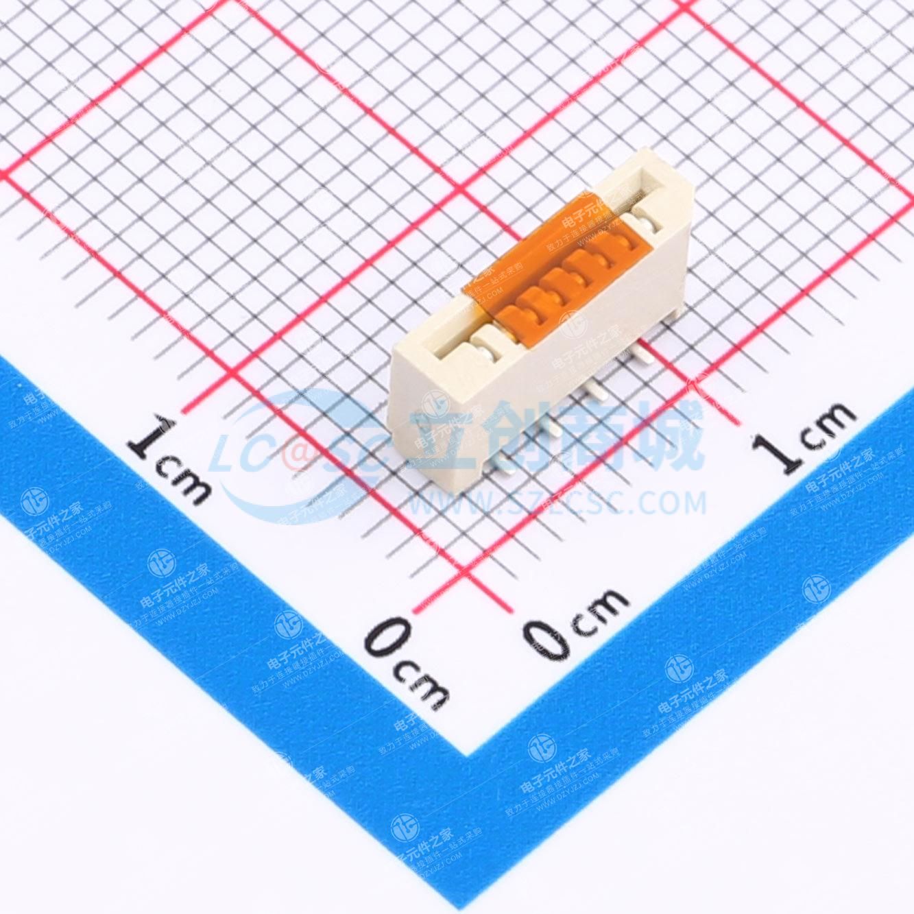 无锁 单侧触点/垂直 P数:8P 间距:1mm