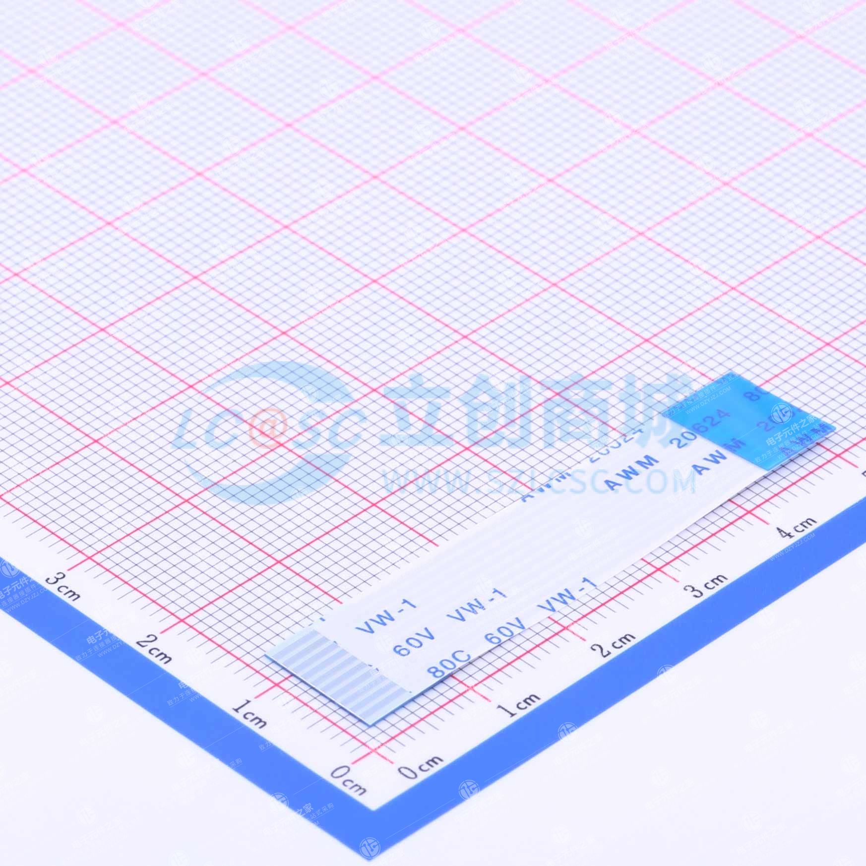FFC连接线 10P 间距1.0mm 长5CM 反向
