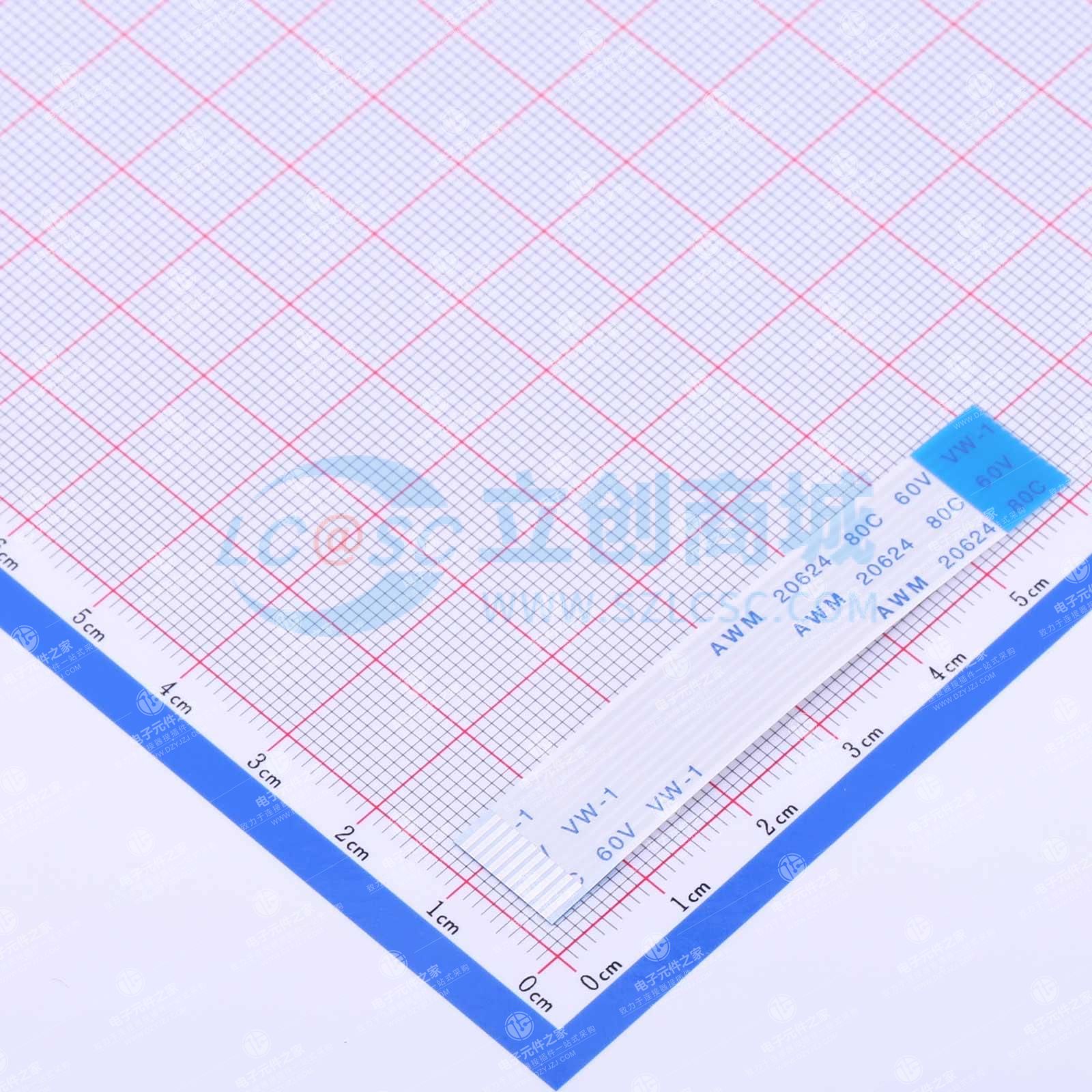 FFC连接线 10P 间距1.0mm 长6CM 反向
