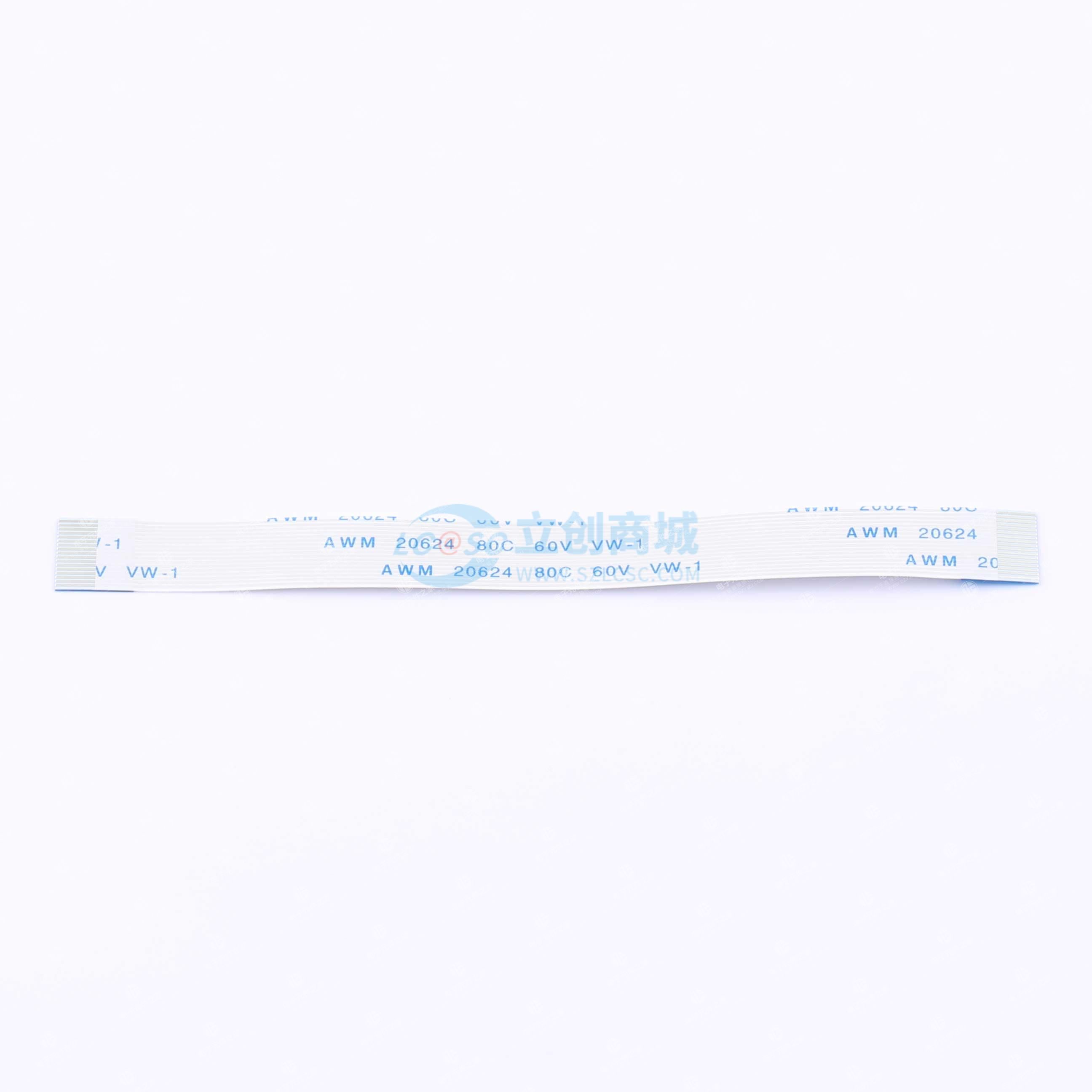 FFC排线0.5mm 17P总长100mm 同向 金手指4m 加强板8mm
