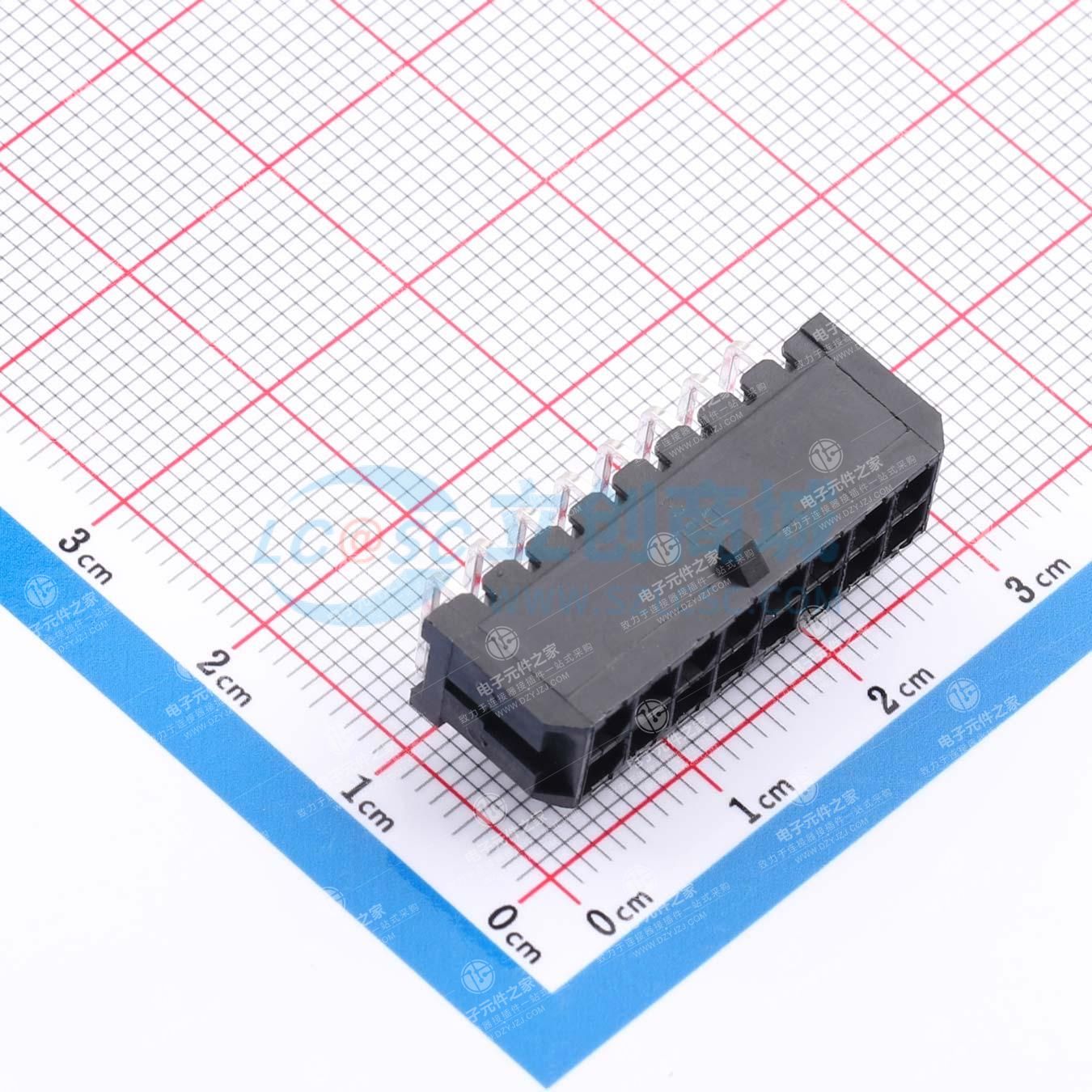 2x8P 间距:3mm 弯插 系列:Micro-Fit(MX 3.0)