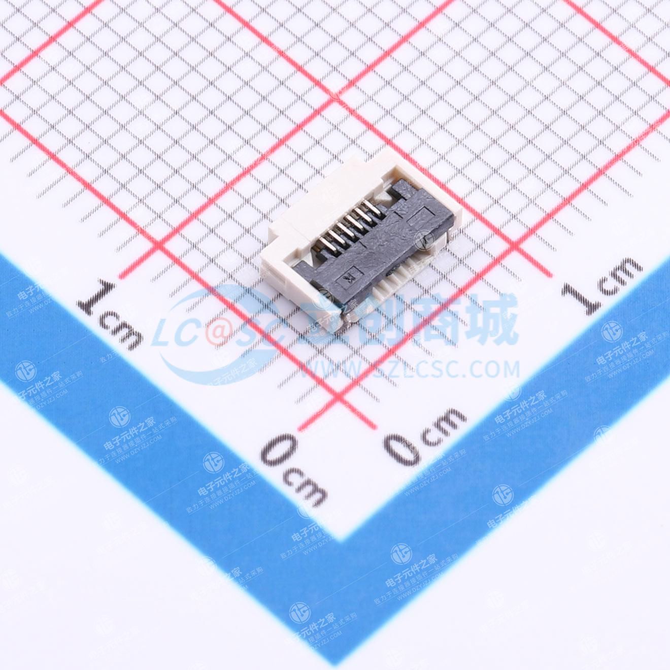 翻盖式 下接 P数:6P 间距:0.5mm