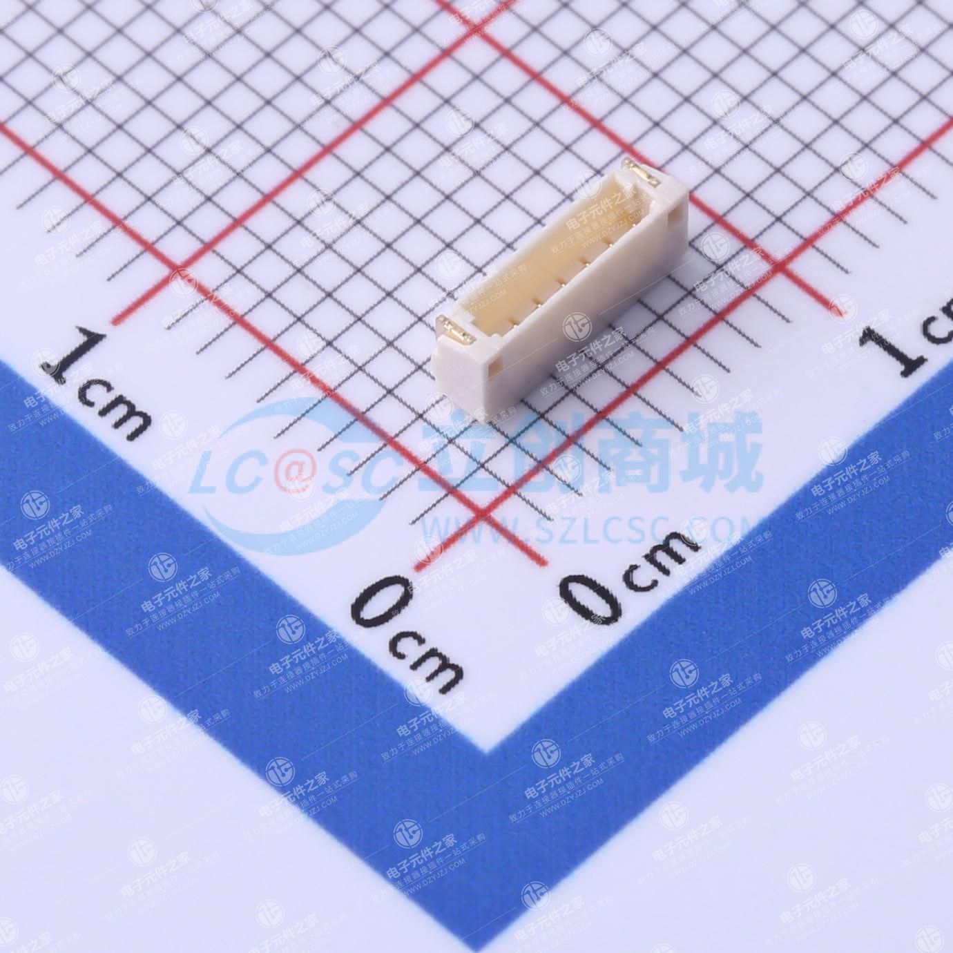 1x6P 间距:0.8mm 卧贴