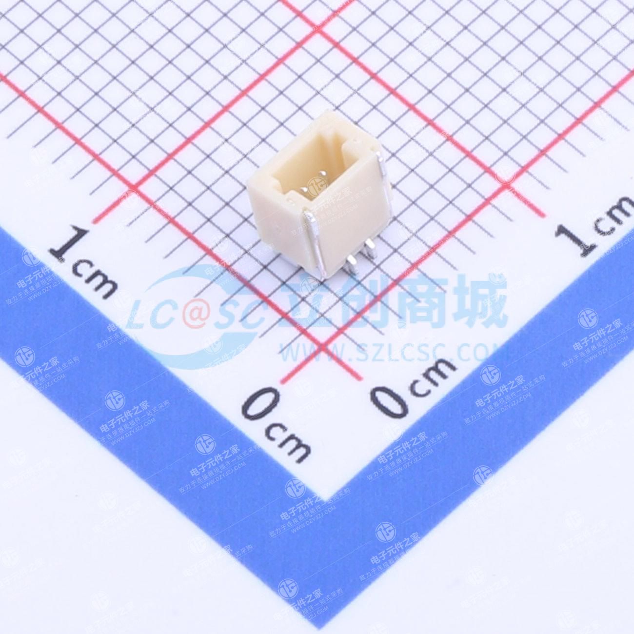 1x2P 间距:1mm 卧贴