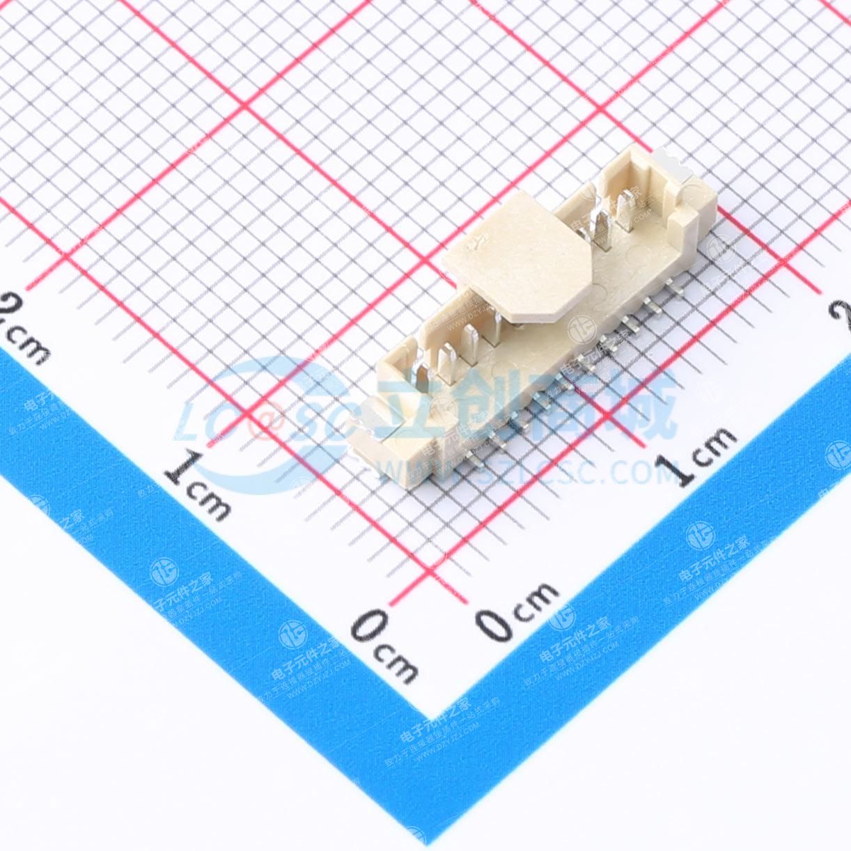 1x10P 间距:1.25mm 卧贴