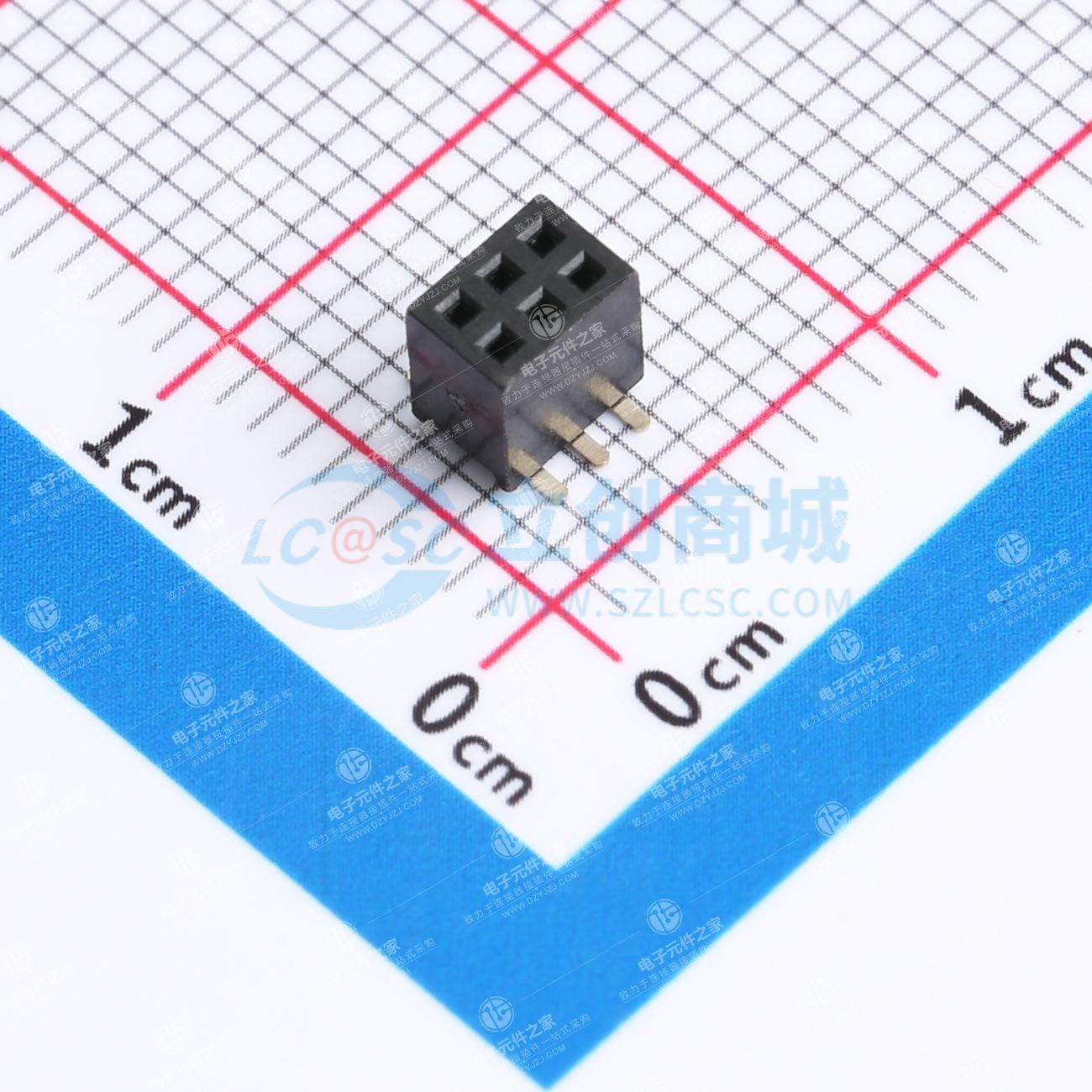2x3P 间距:1.27mm 立贴