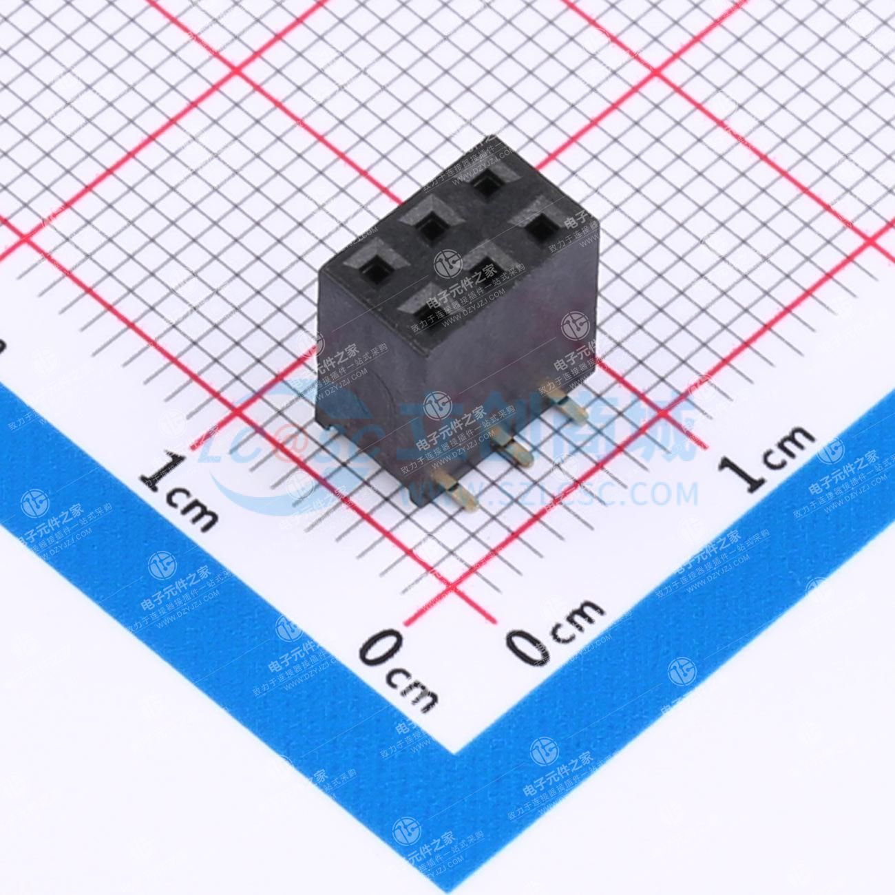 2x3P 间距:2.54mm 立贴