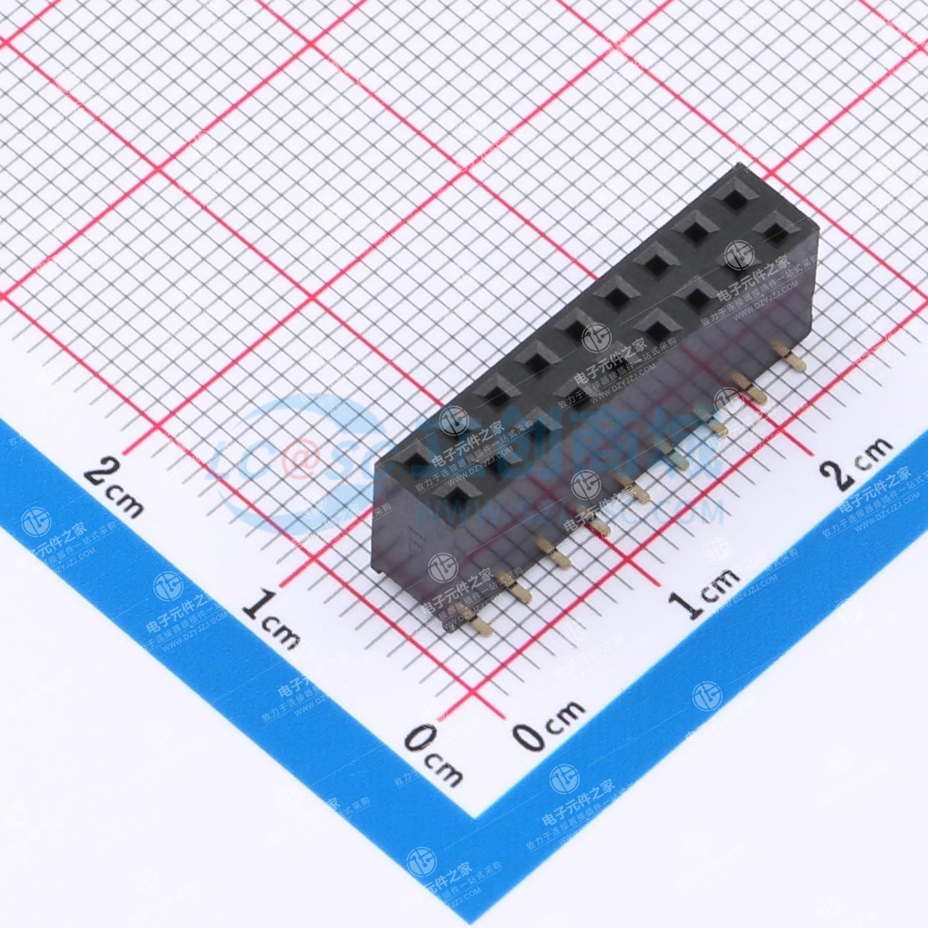 2x9P 间距:2.54mm 立贴