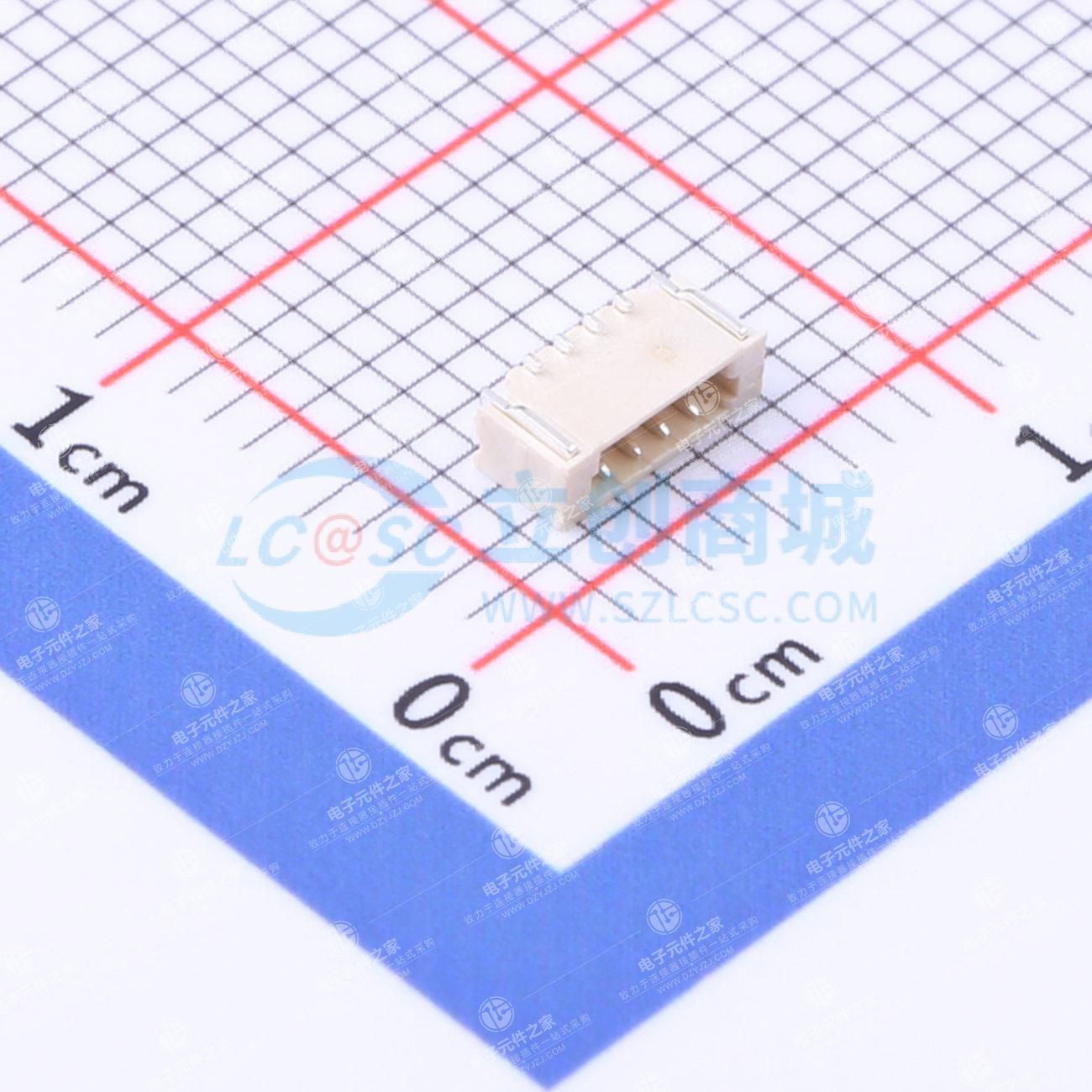 1x4P 间距:0.8mm 卧贴