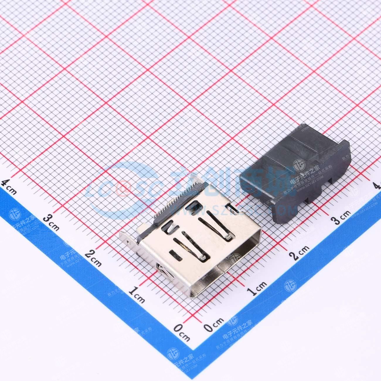DP母座 20P母座立式贴片H=13.0 外壳脚3.0mm
