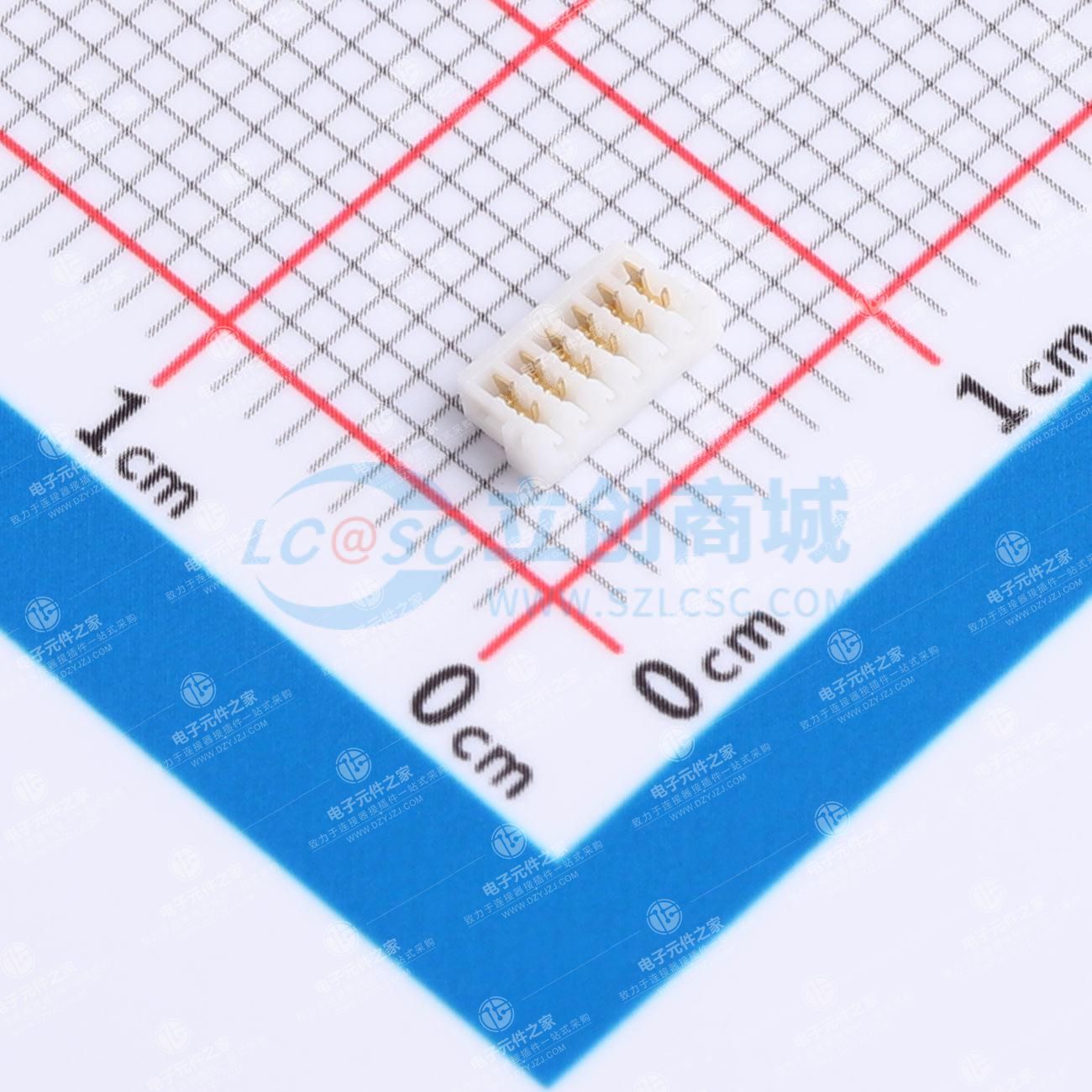 0.8mm 1x6P 排数:1 每排P数:6