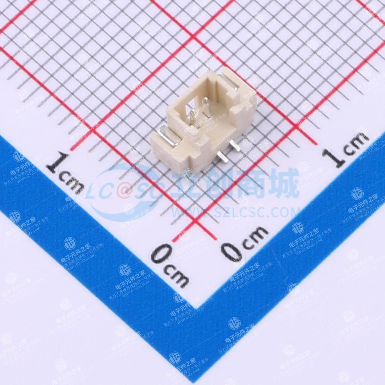 米色 1x2P 间距:1.25mm 立贴闭口不加盖 系列:PicoBlade(MX 1.25)