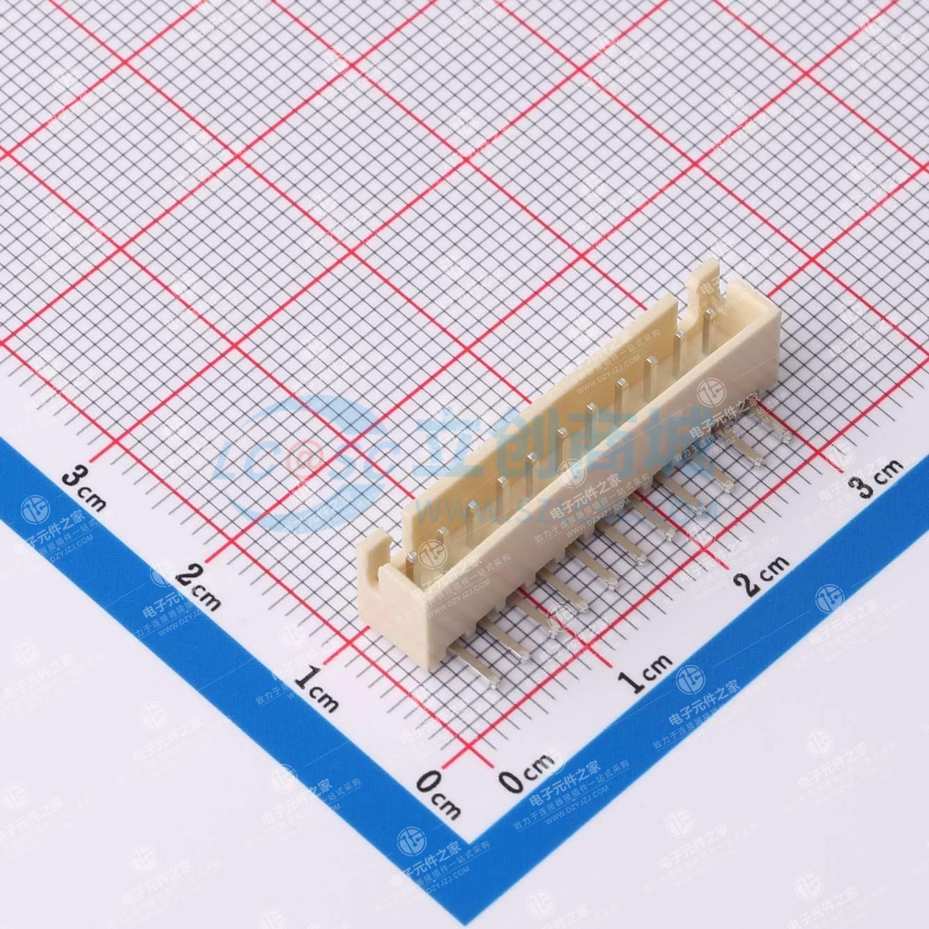 米色 1x11P 间距:2.54mm 弯插 系列:XH 插件铜