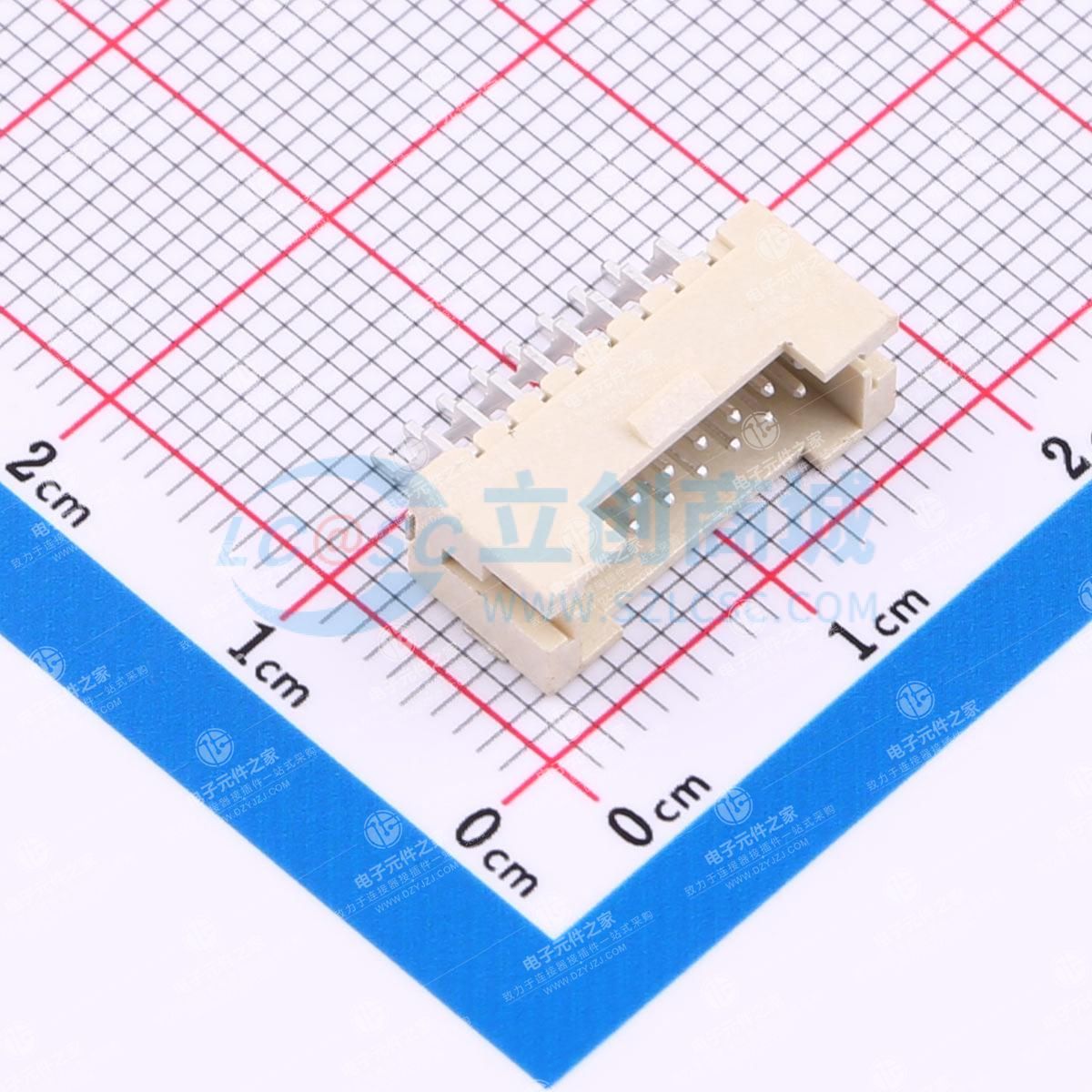 2x8P 间距:1.5mm 卧贴